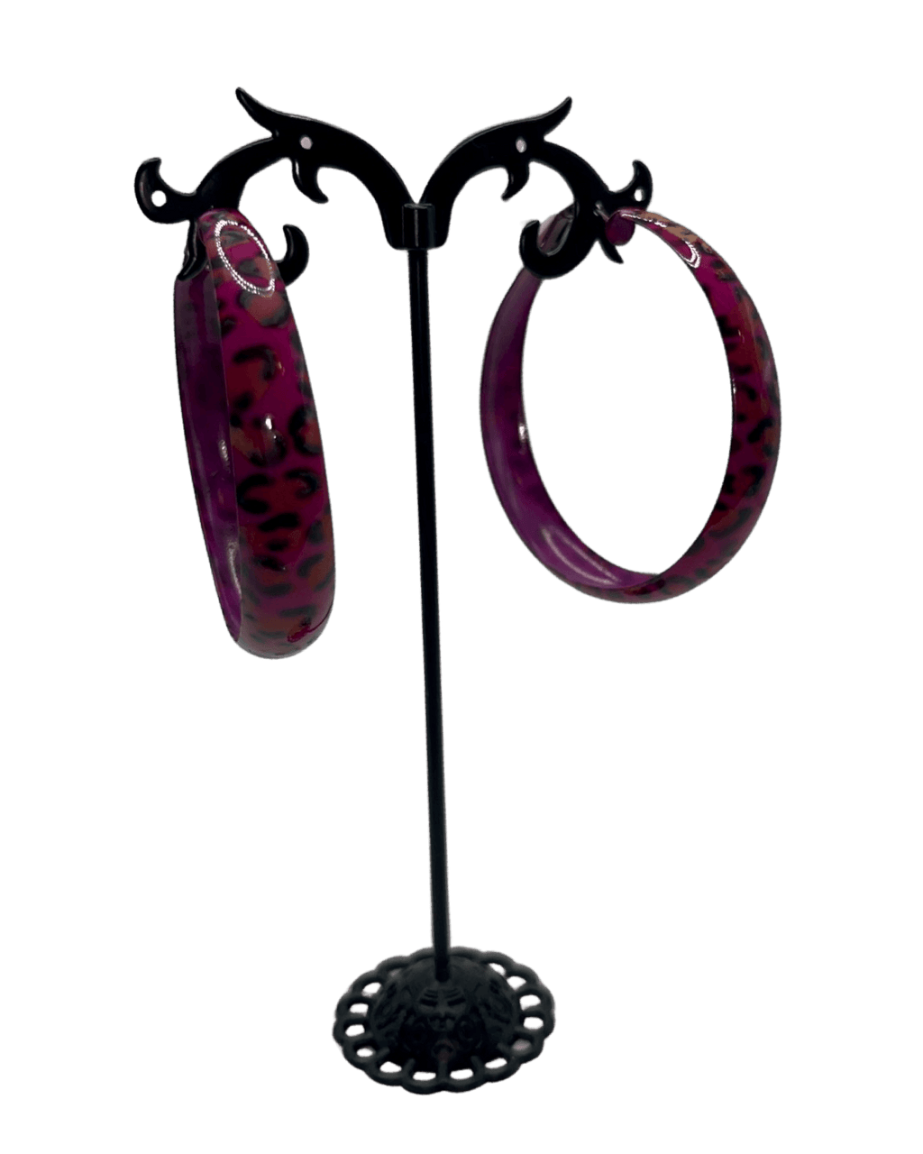 Leopard mini hoops - Pink