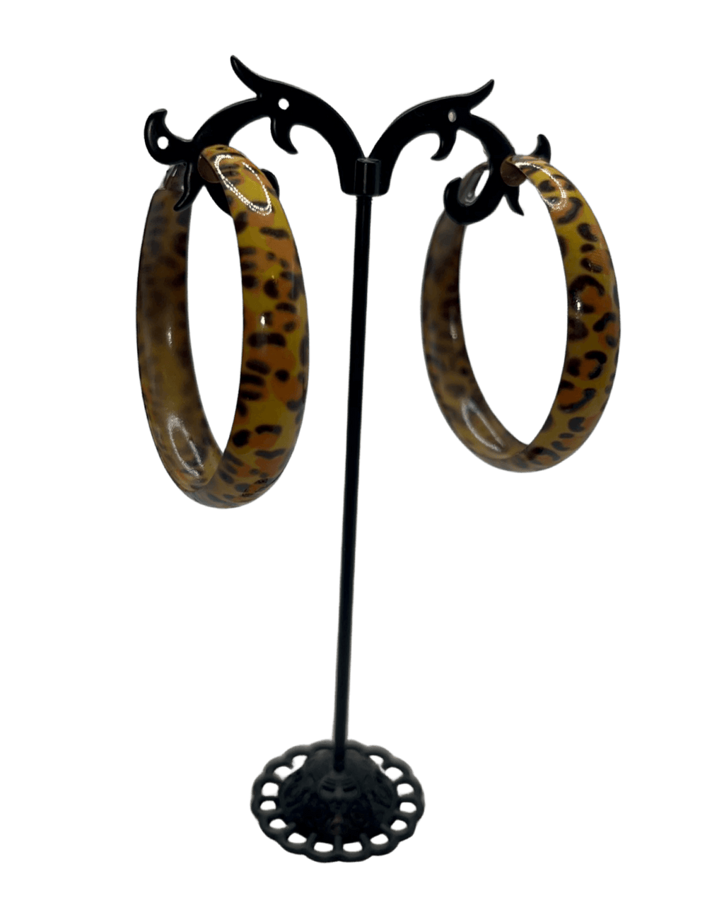 Leopard mini hoops - Yellow