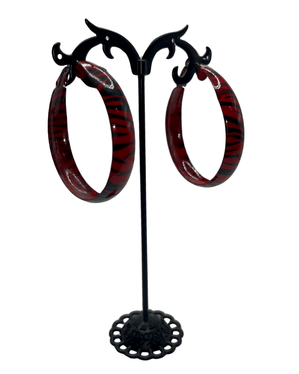 Zebra mini hoops - Red