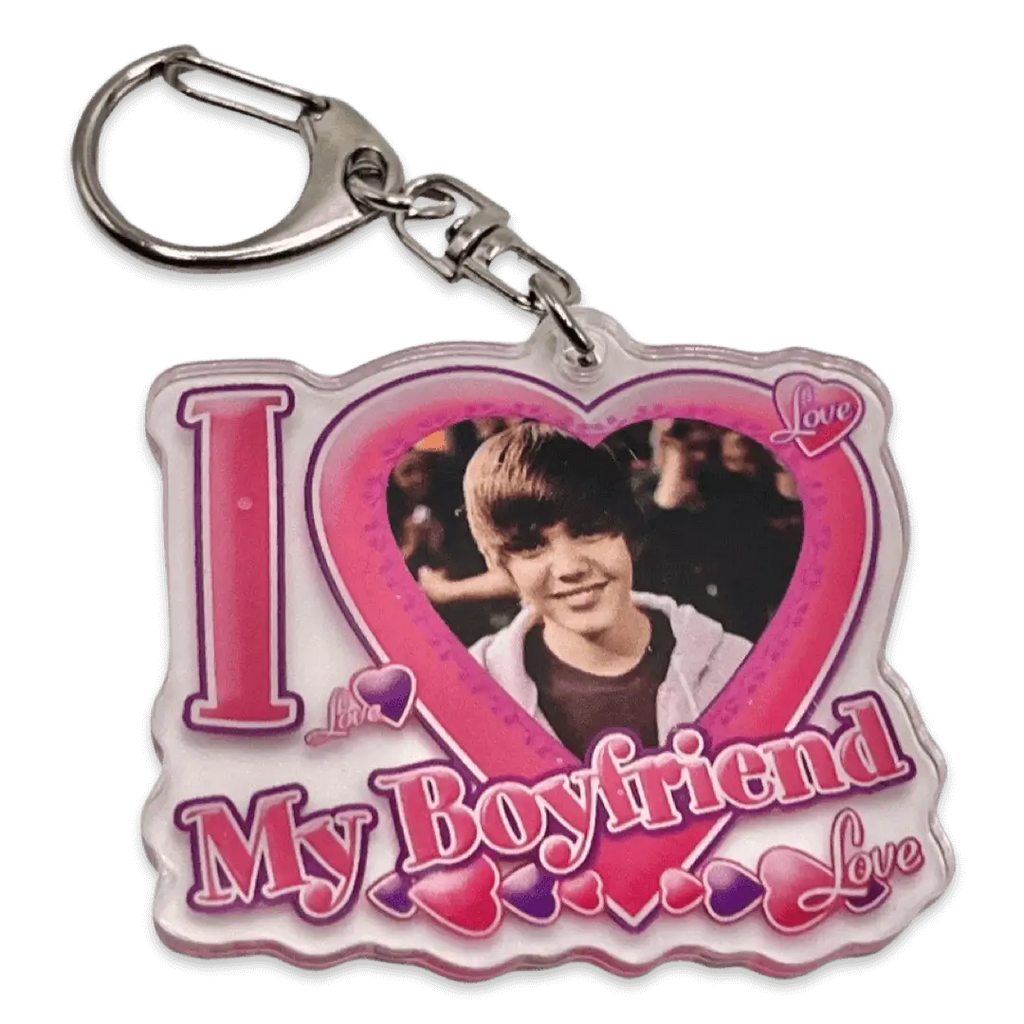 I luv my bf justin Bieber keychain ☆