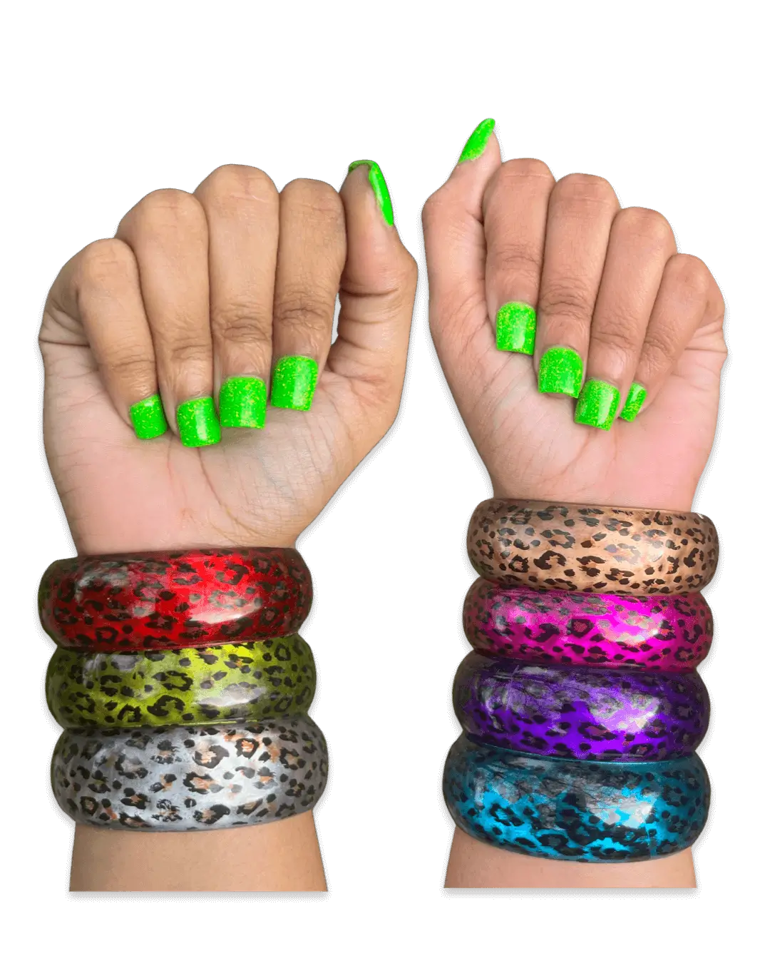Leopard print bangle bracelets ☆