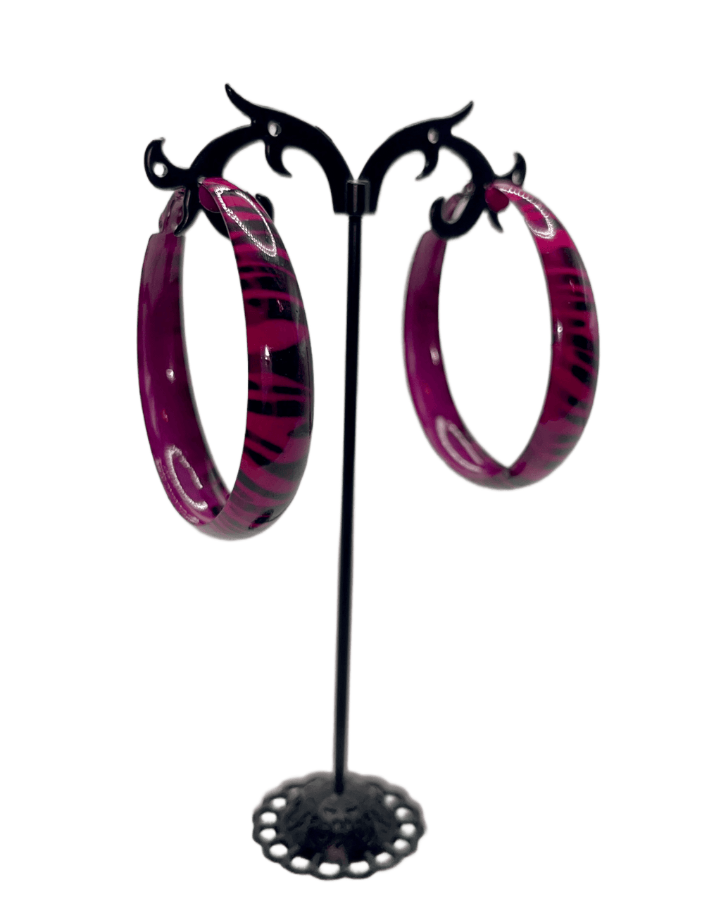Zebra mini hoops - Pink
