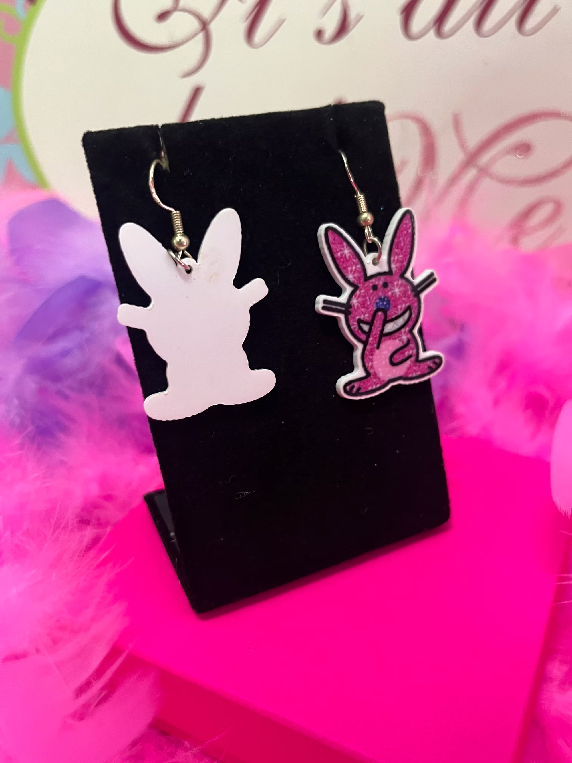 Happy bunny earrings