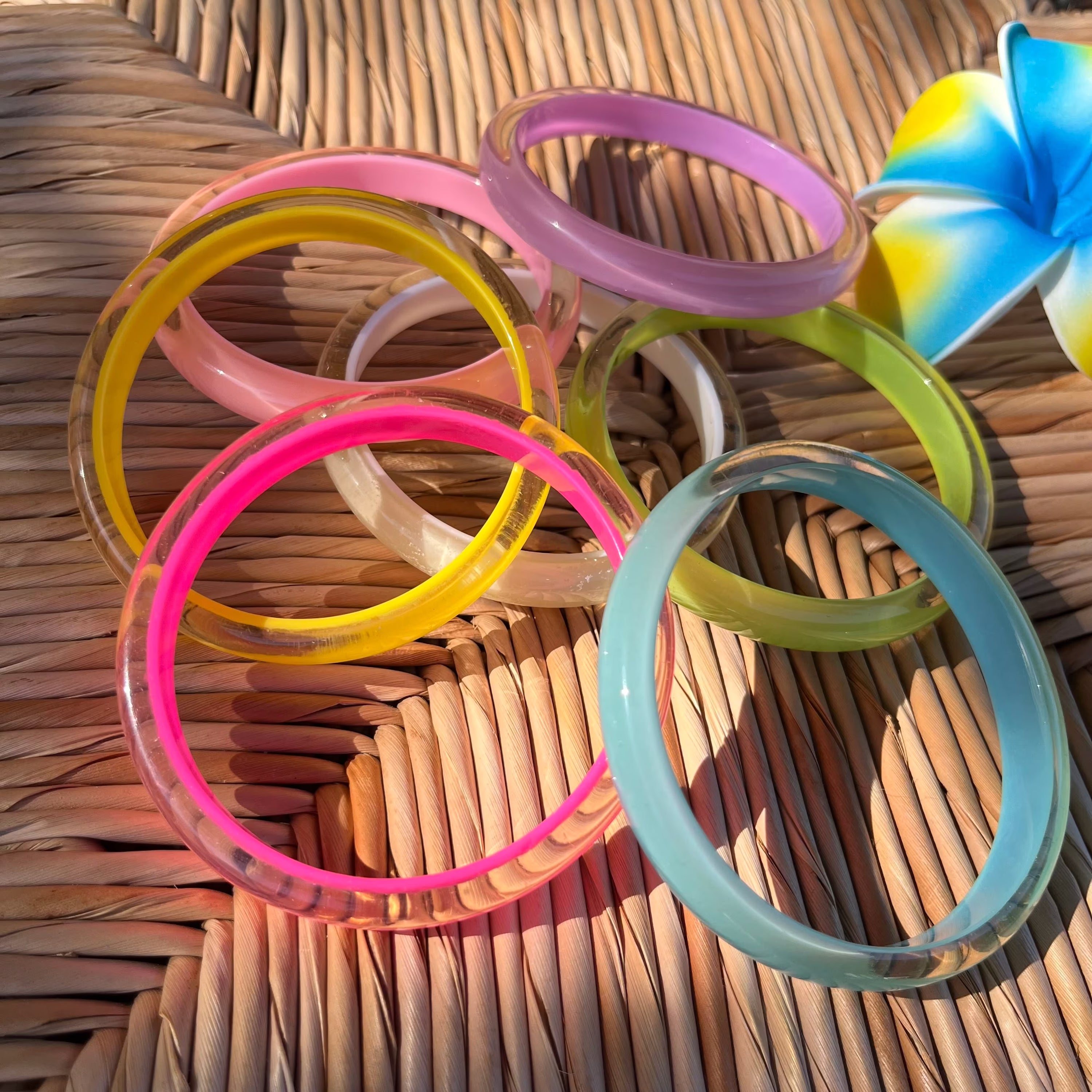 Clear acrylic jelly bangle bracelets