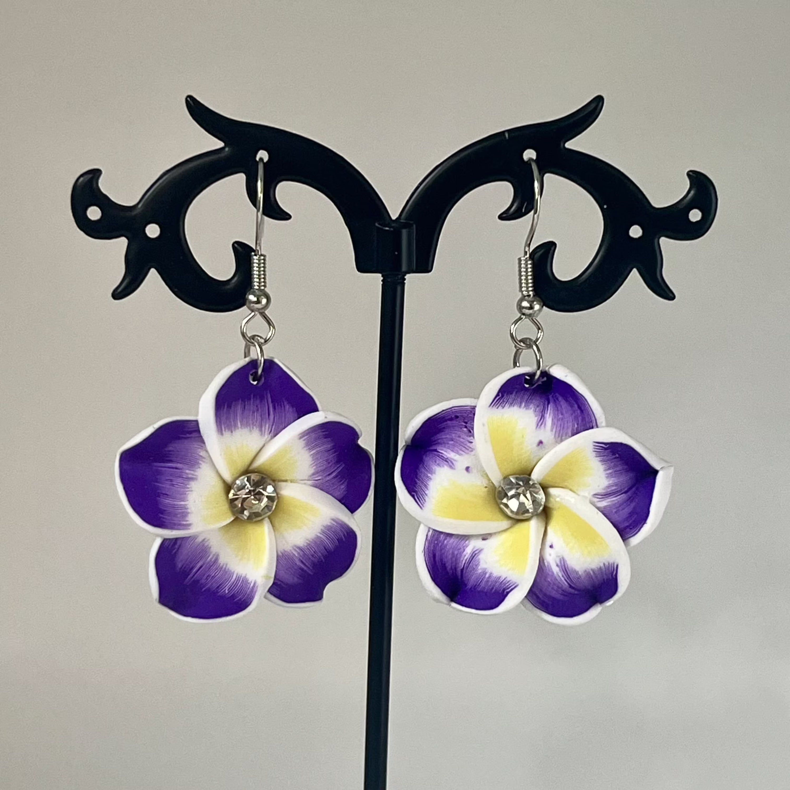 Plumeria flower earrings