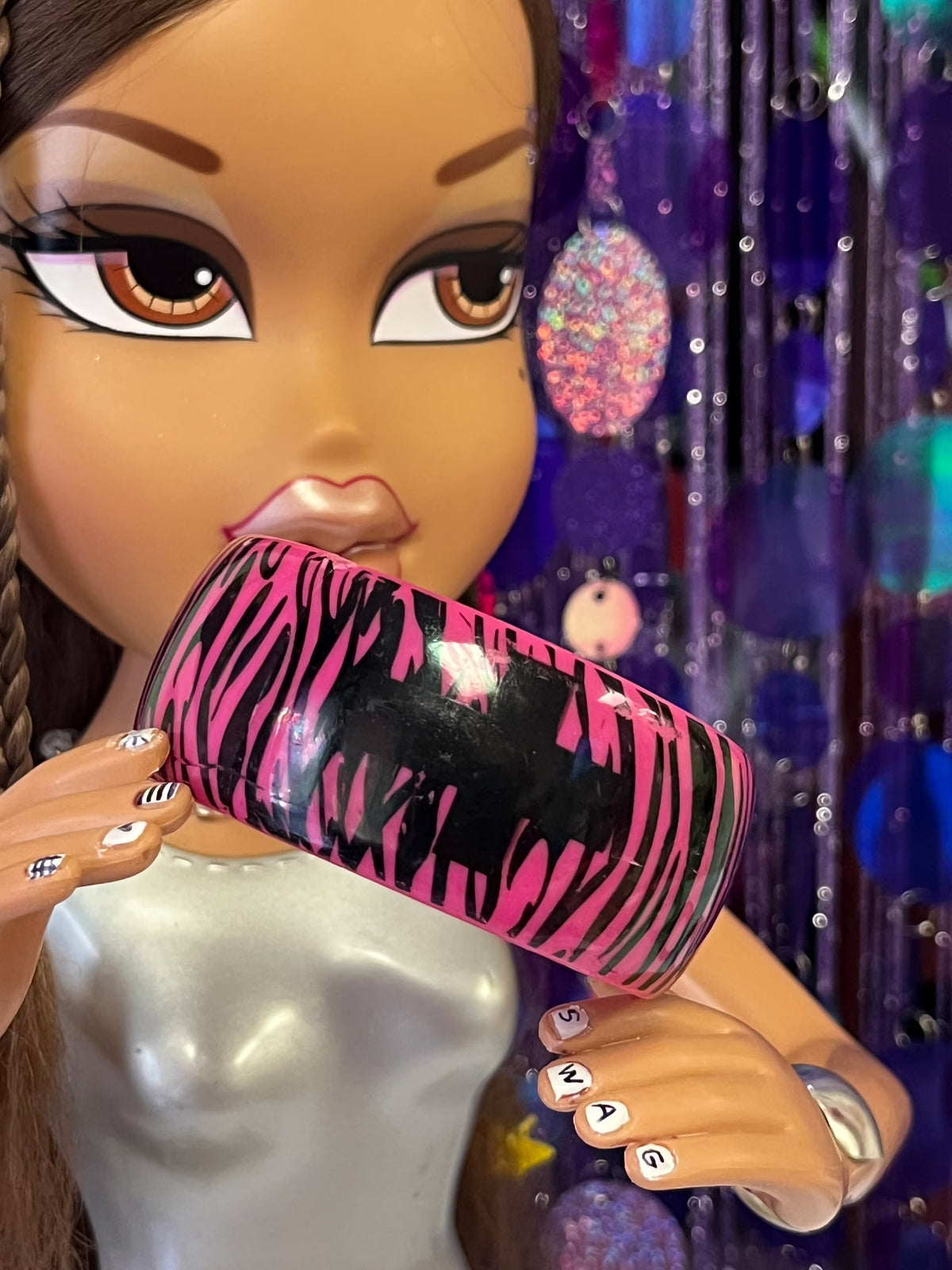 2013 based pink zebra print bangle bracelet