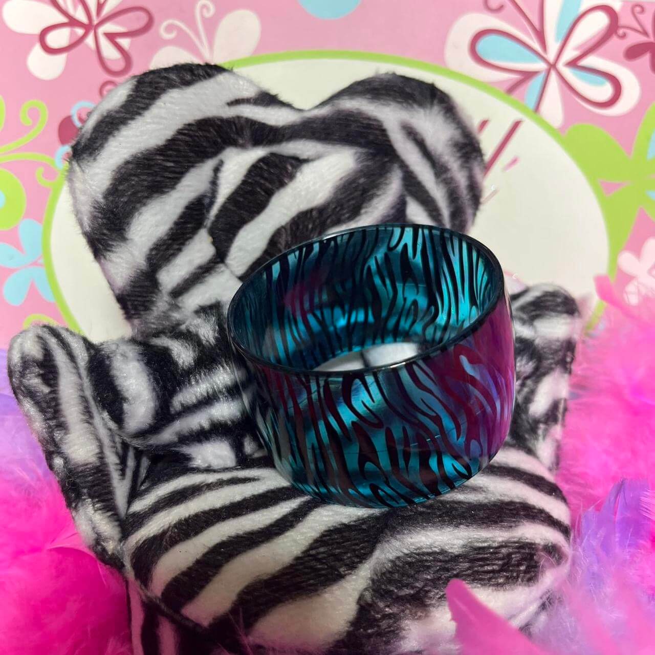 Sheer zebra print bangles