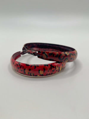 Leopard hoops - Red