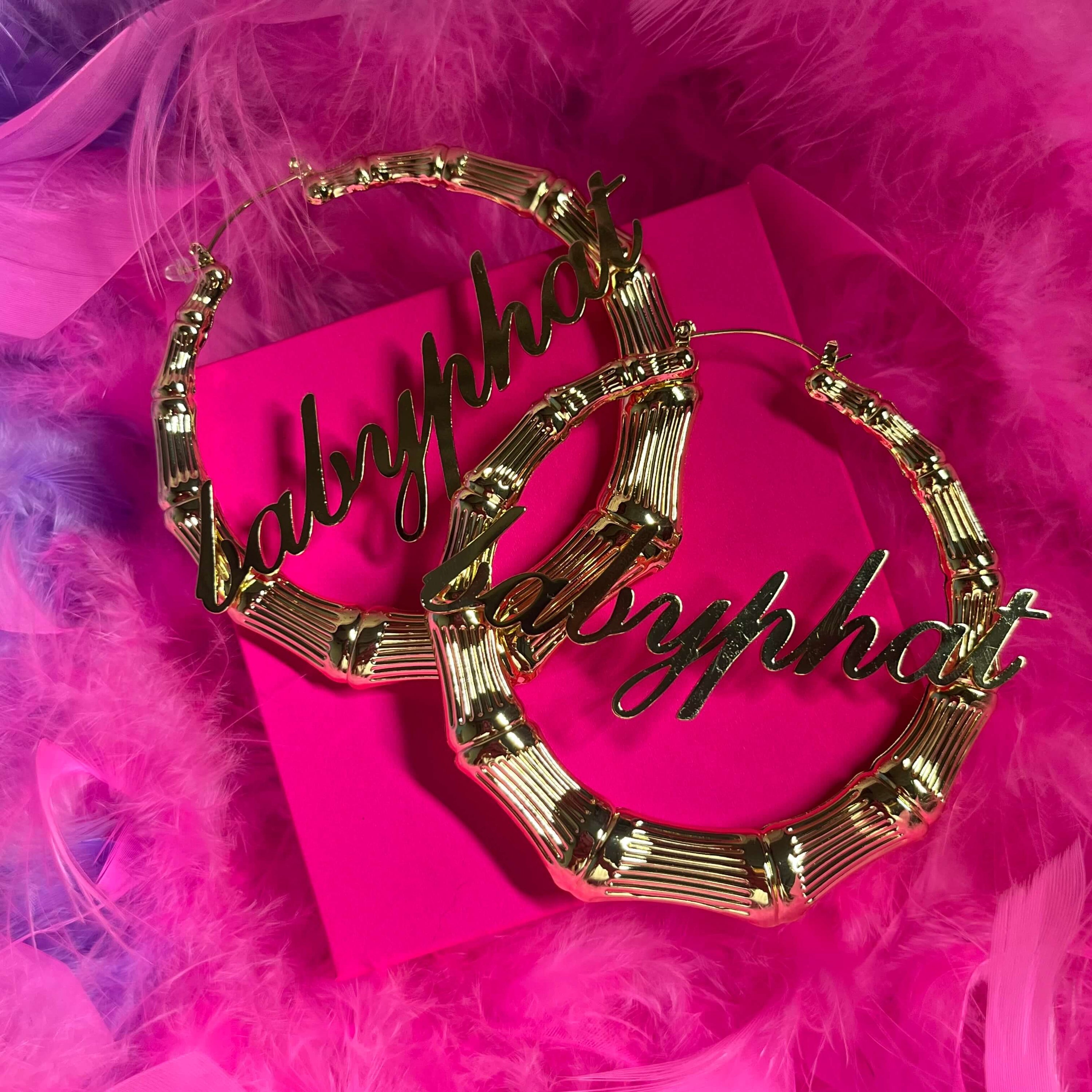 Baby phat bamboo hoop earrings