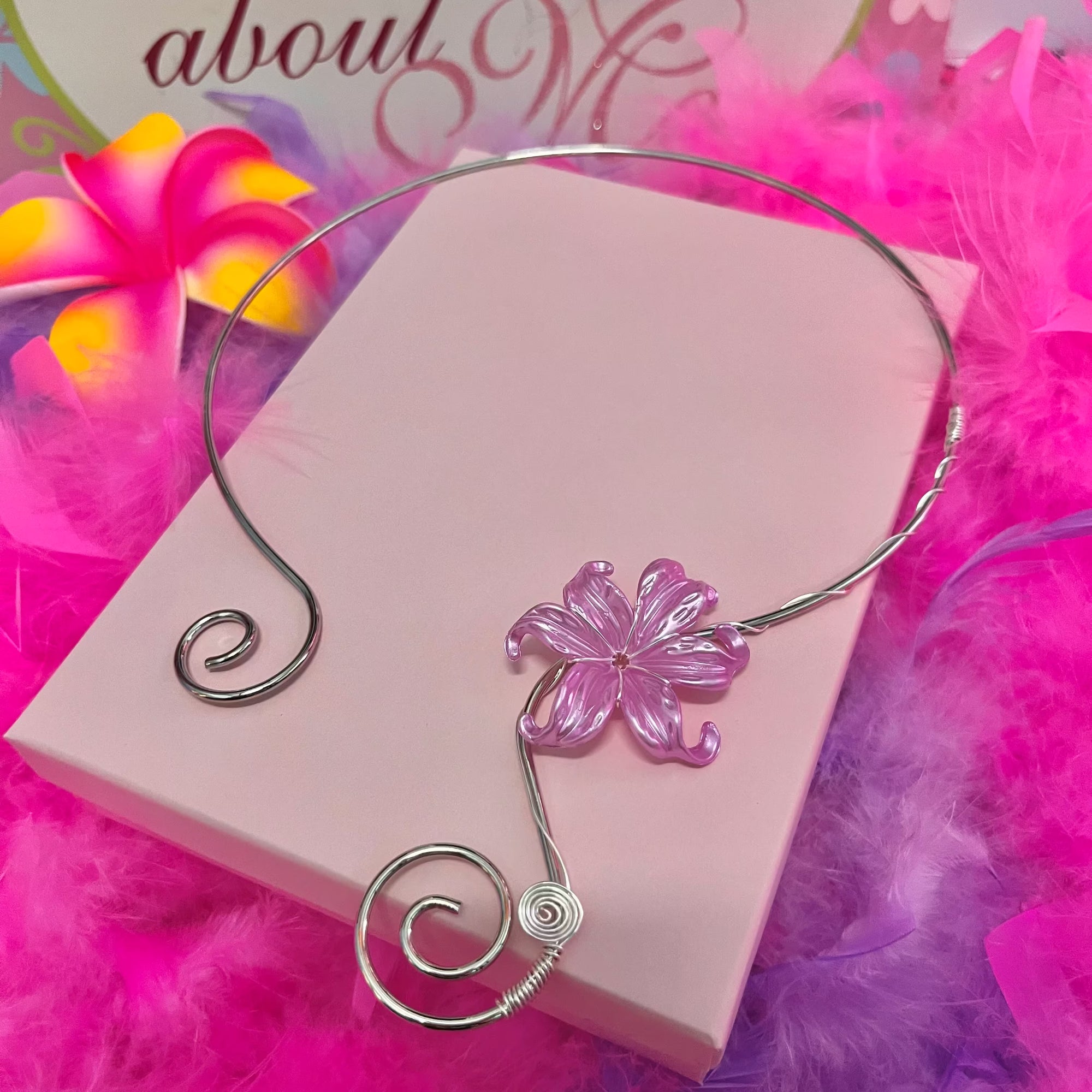 Orchid bloom necklace