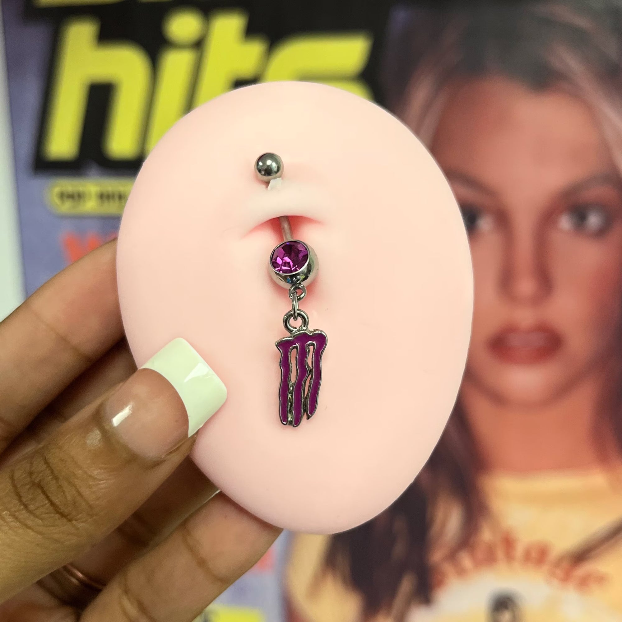 Monster energy belly piercing