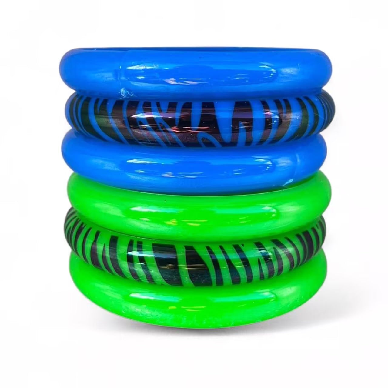 Camille Stackable zebra print bangle bracelet set