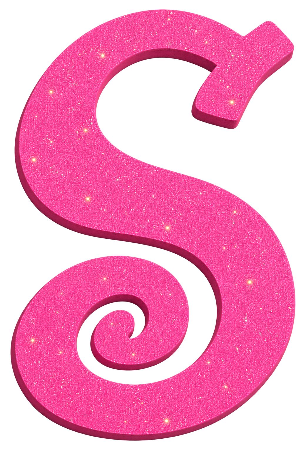 Pink glitter wooden Letter S