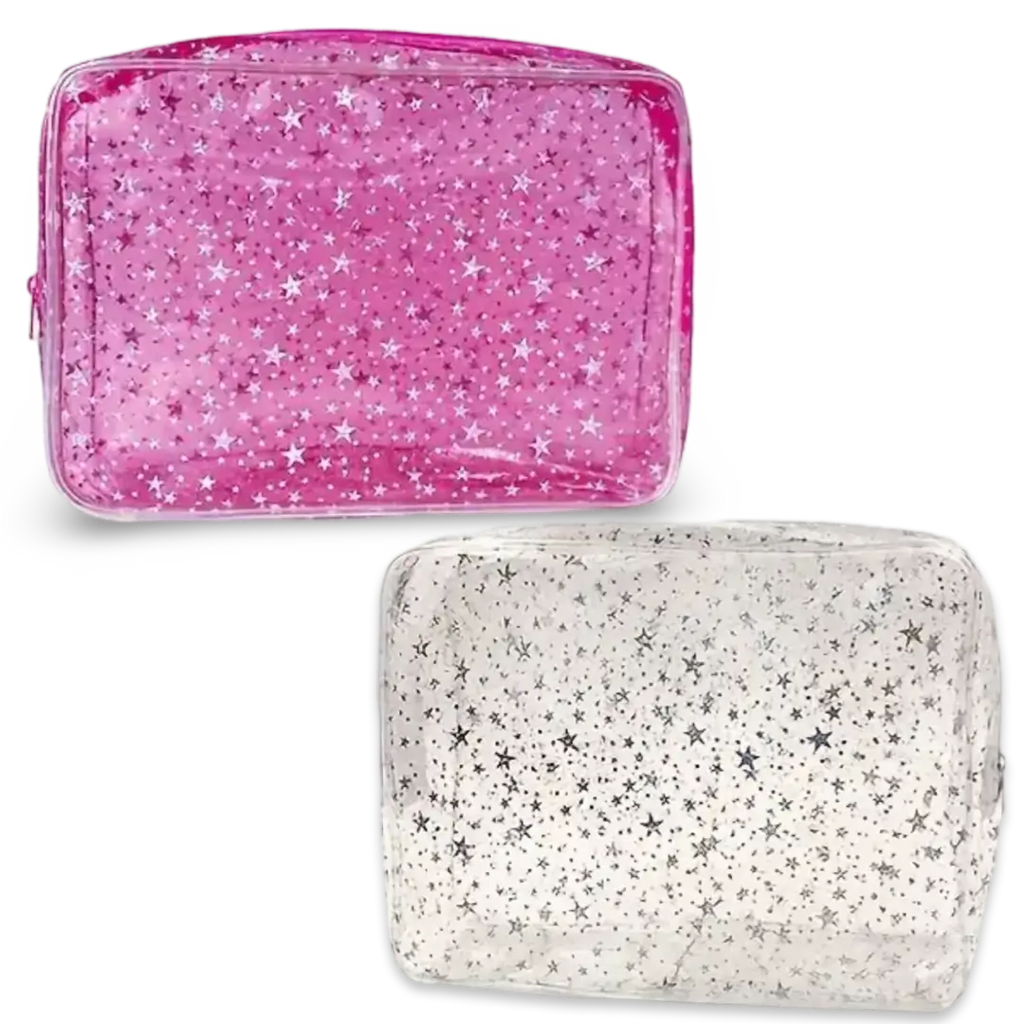 Glitter jelly makeup bags