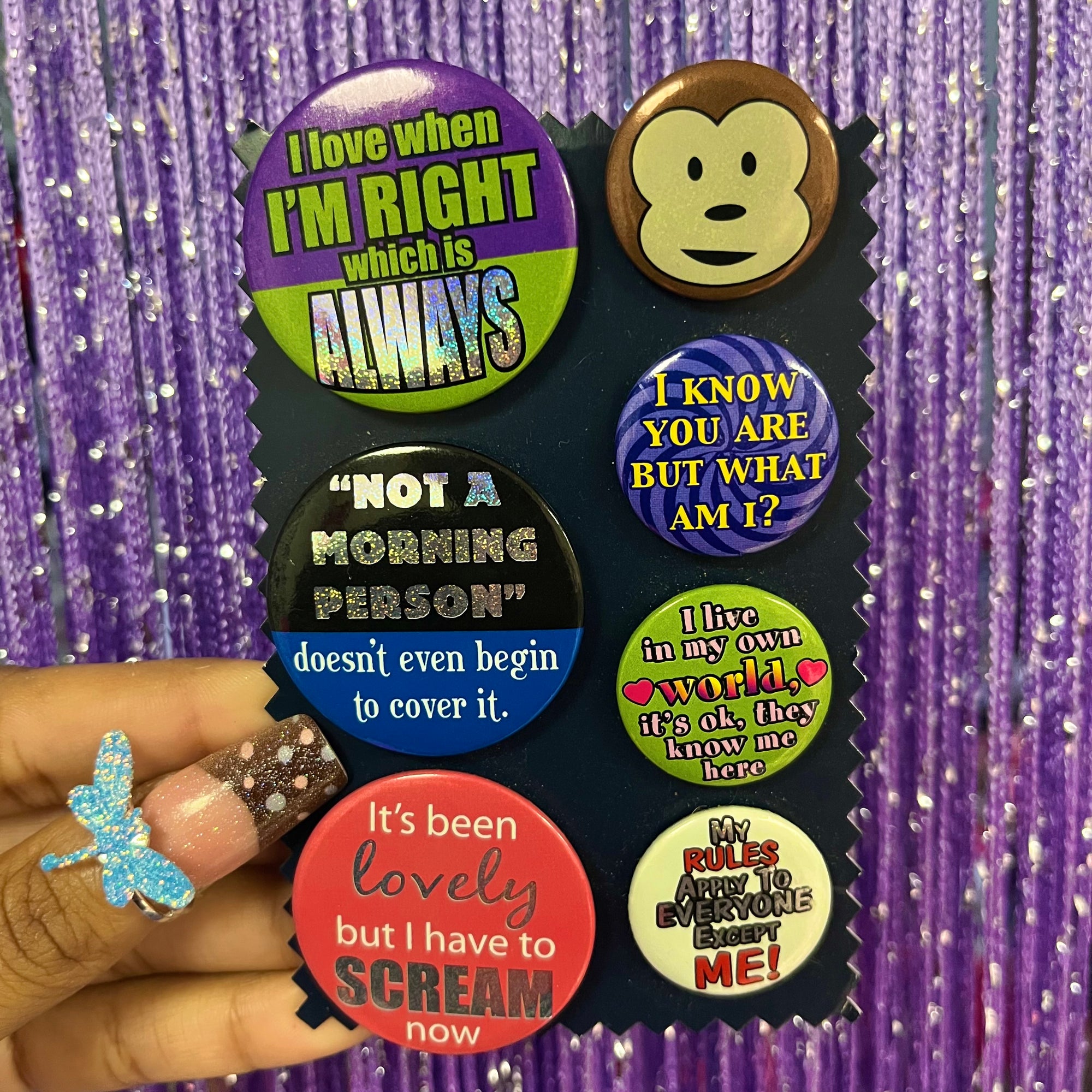 All about me button pin set