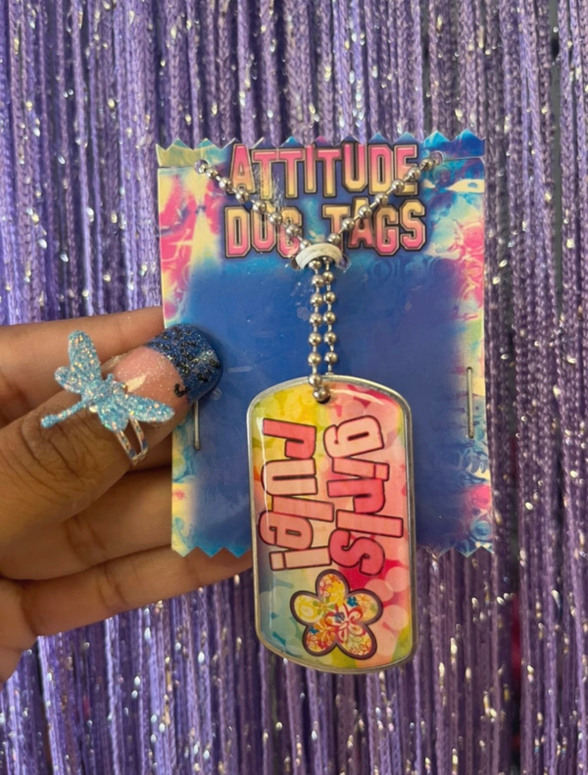 2002 Girls rule tag necklace