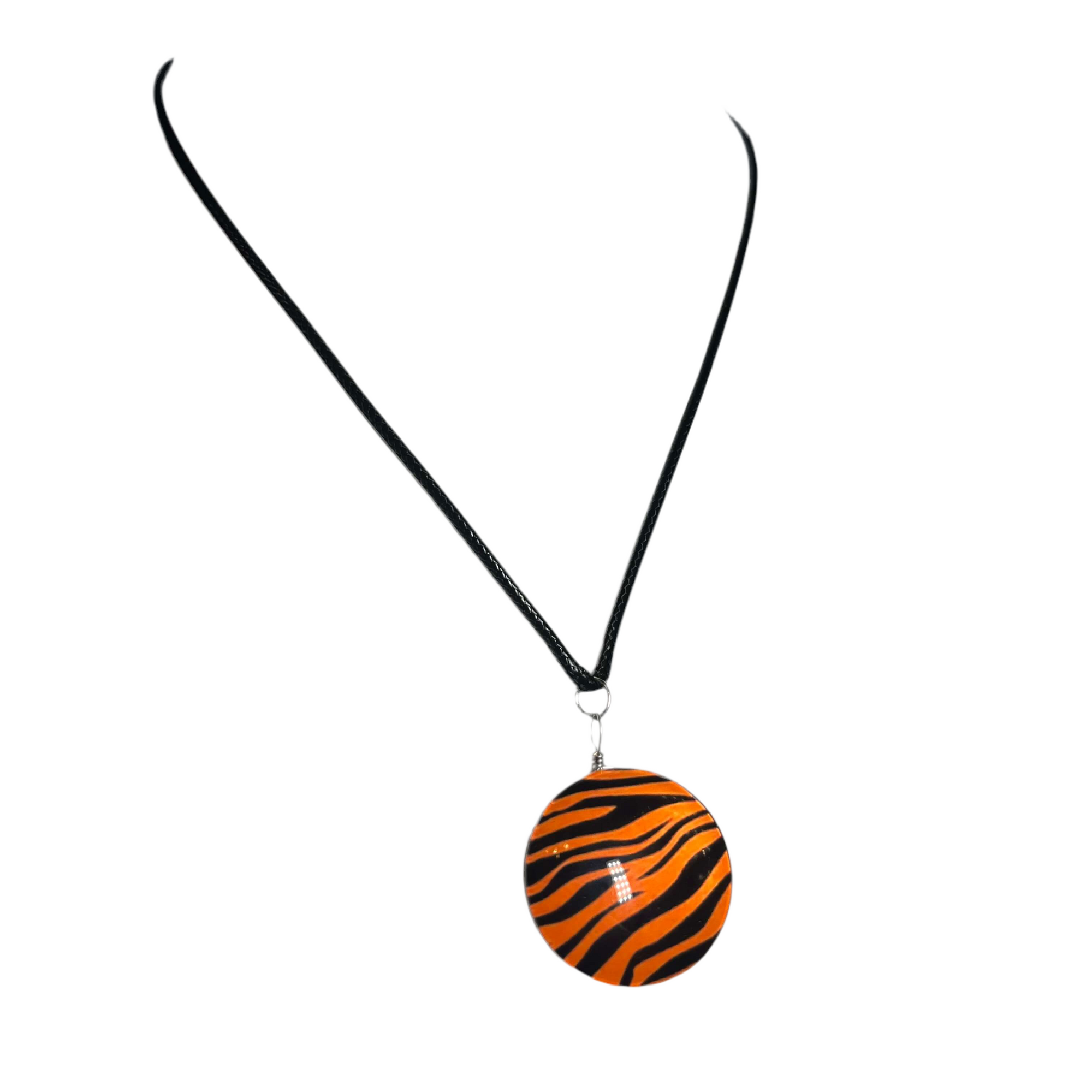 Zebra print necklaces