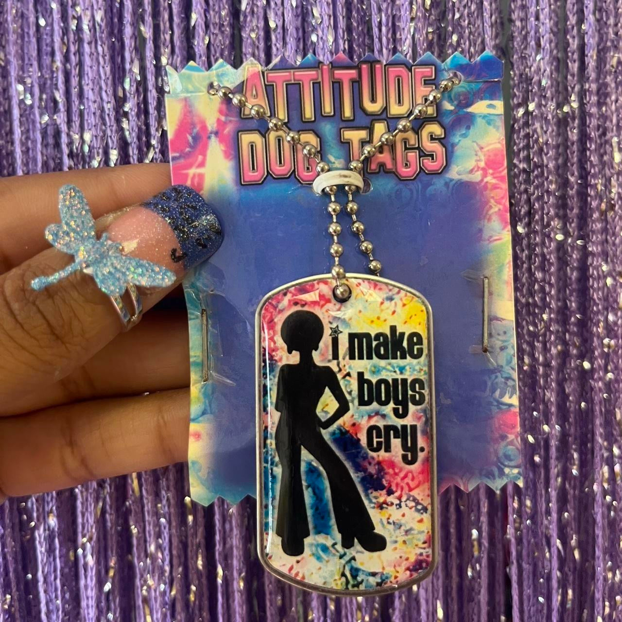 I make boys cry dog tag necklace
