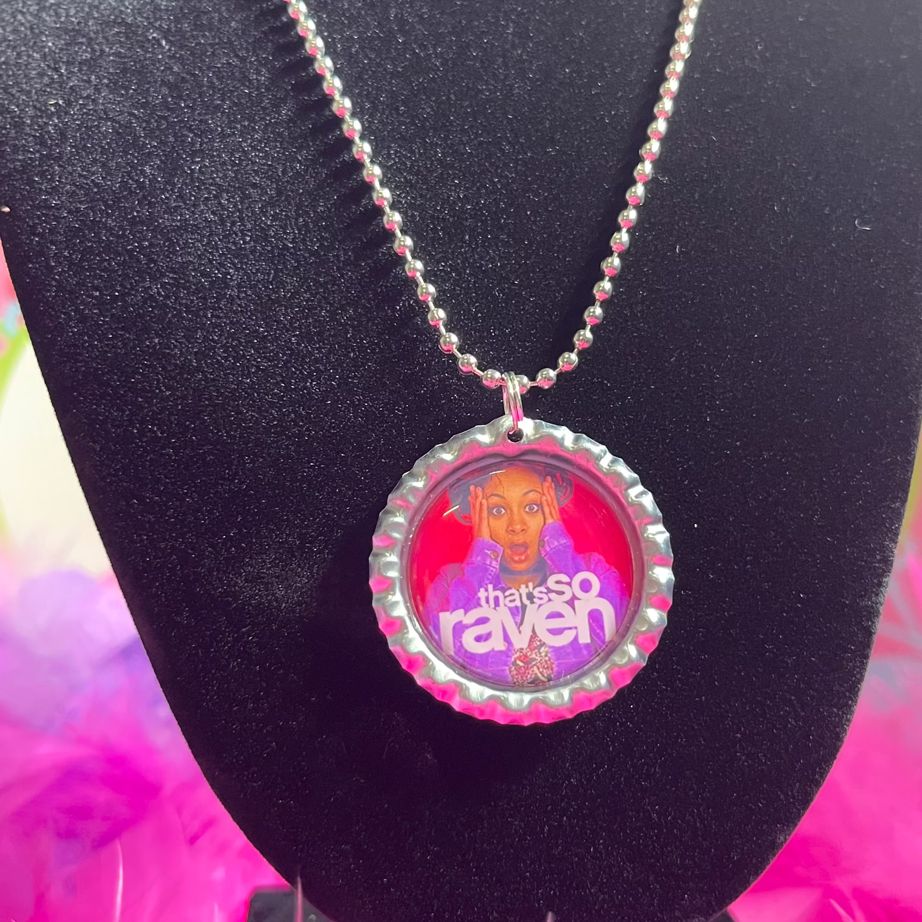 That’s so raven bottle cap necklace