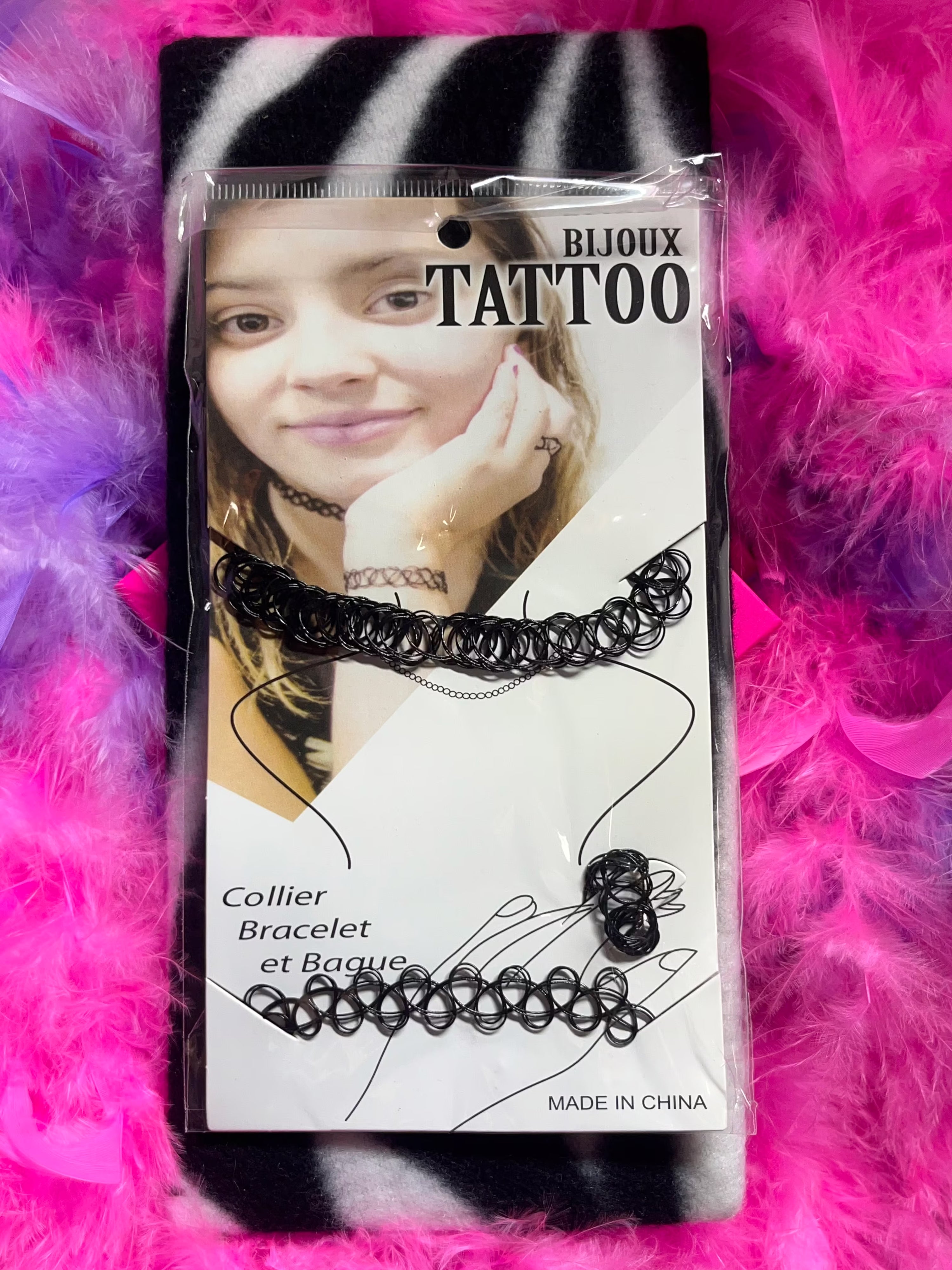3 piece Tattoo choker necklace set