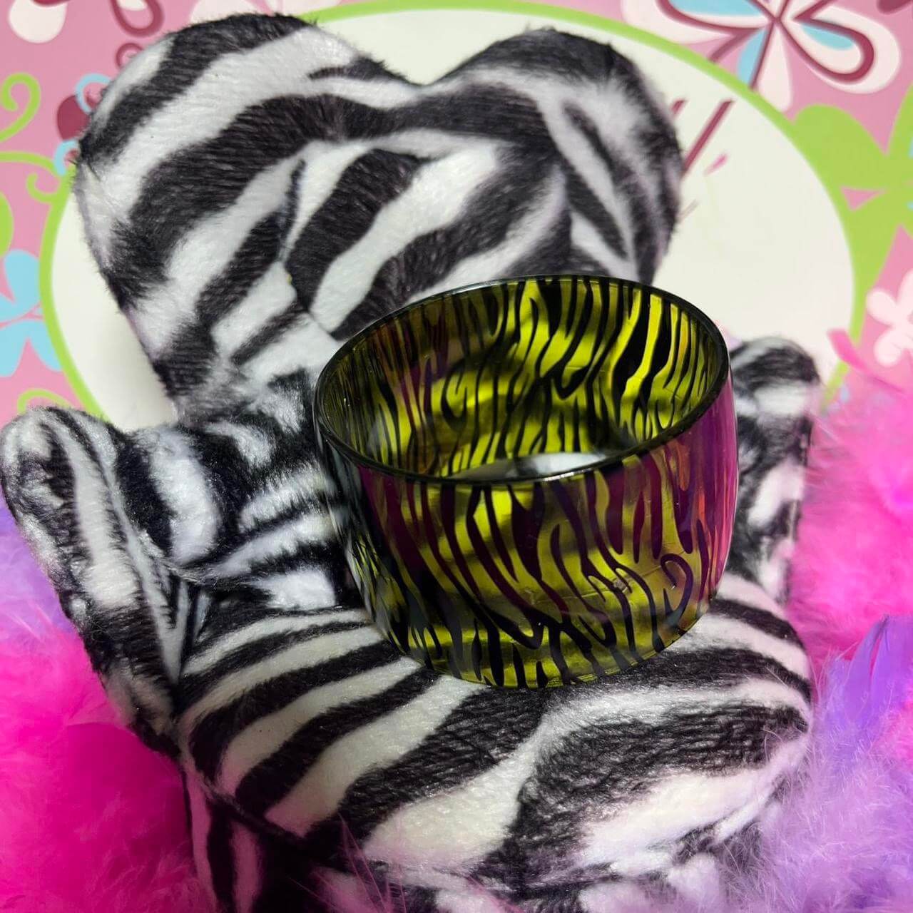 Sheer zebra print bangles