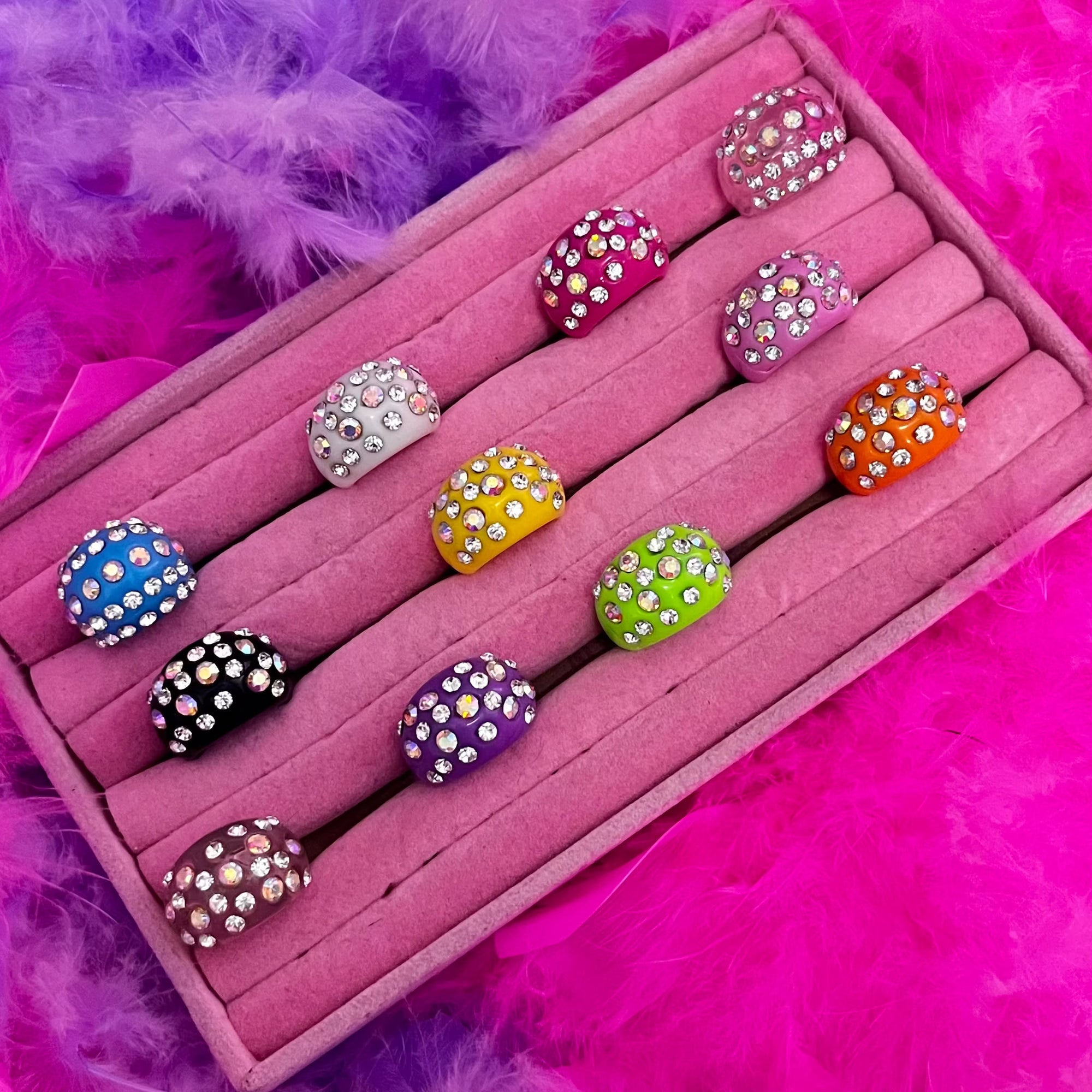 Diva blingy dome rings