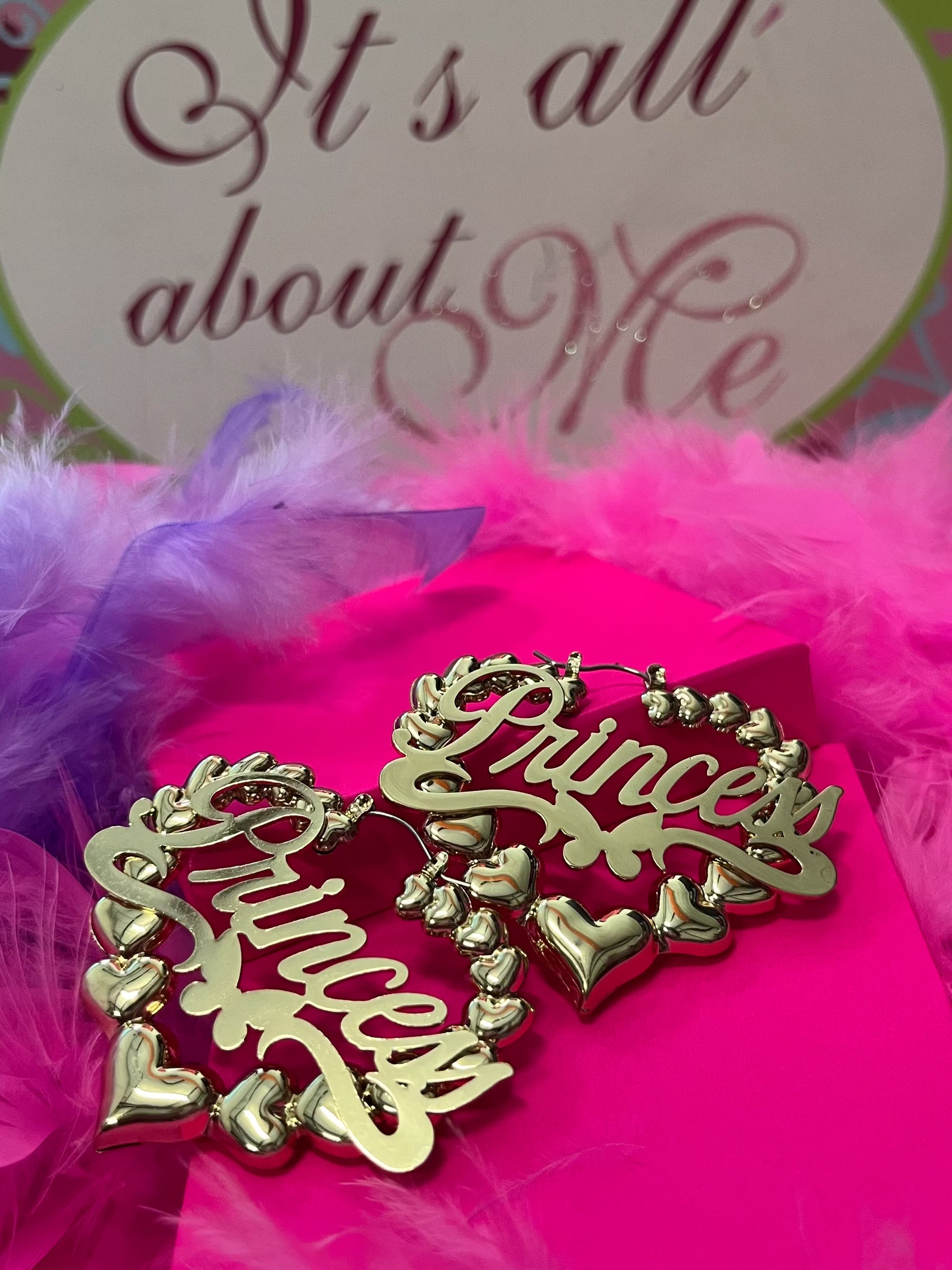 Princess hoop earrings