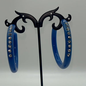 Candie crush hoop earrings - dark blue ♡