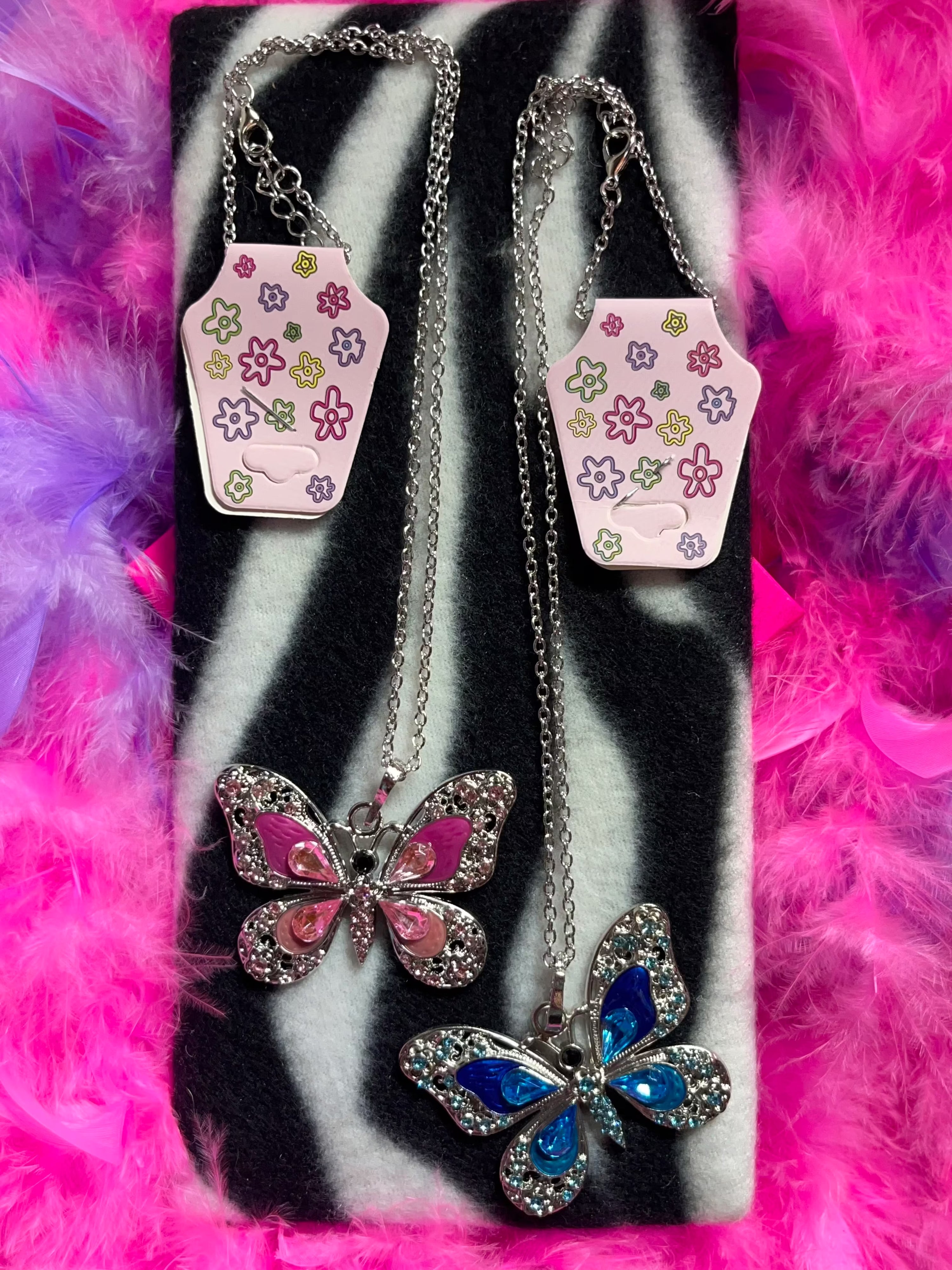 Stainless steel flutterfly necklace