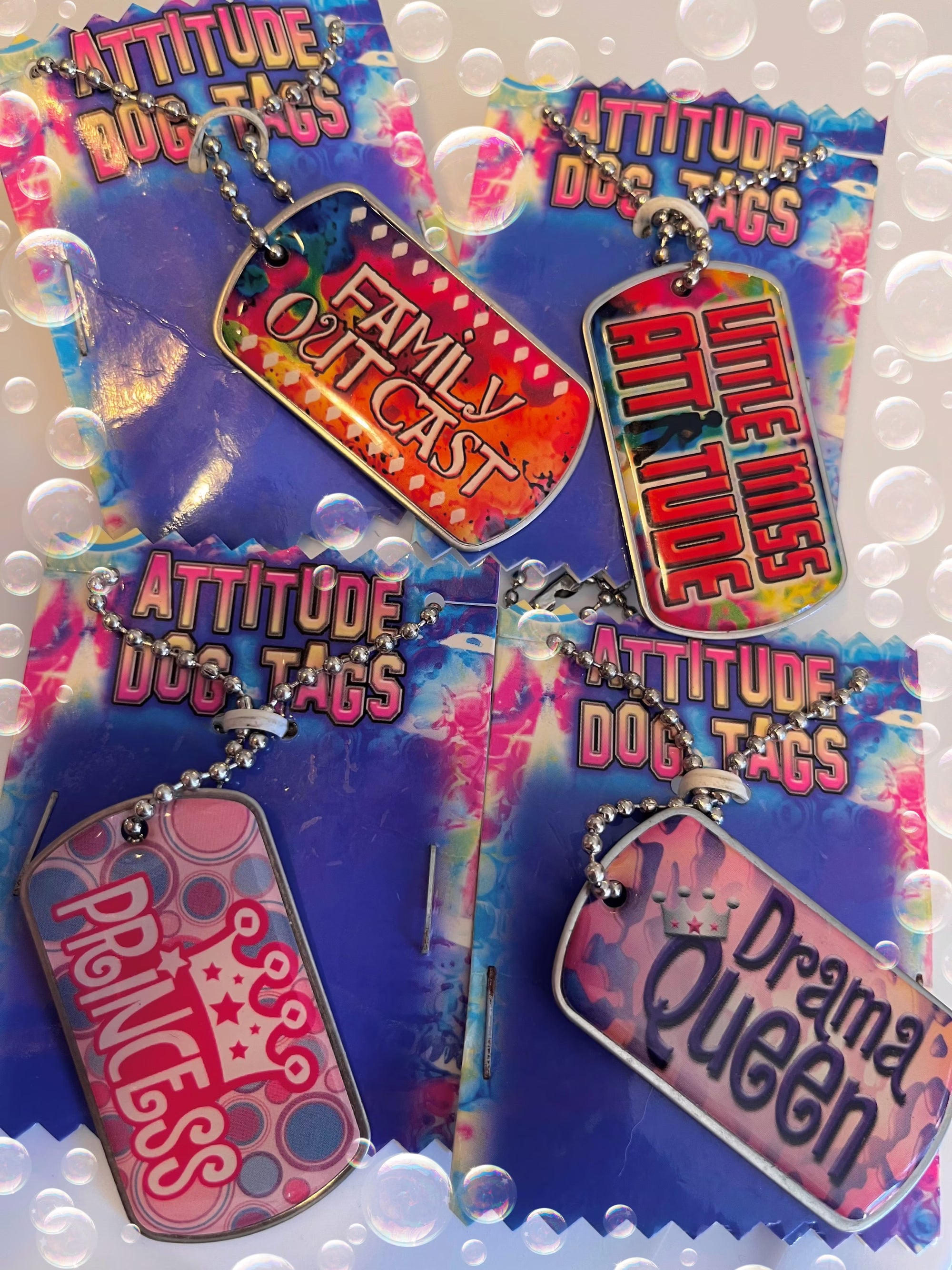 attitude military style dog tag necklaces