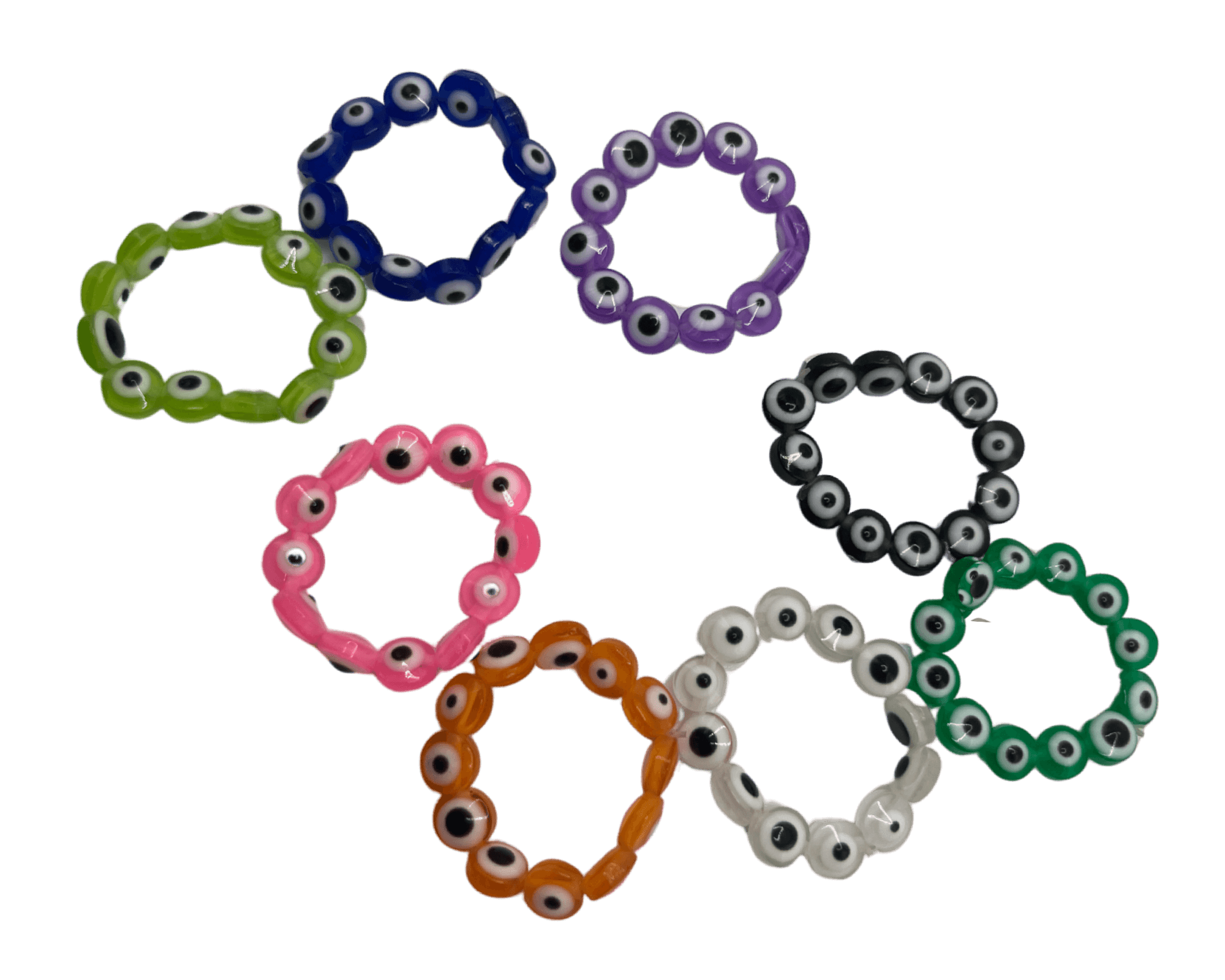 Evil eye stretch rings - 4 piece set ♡