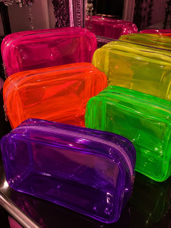 Clear jelly makeup bags