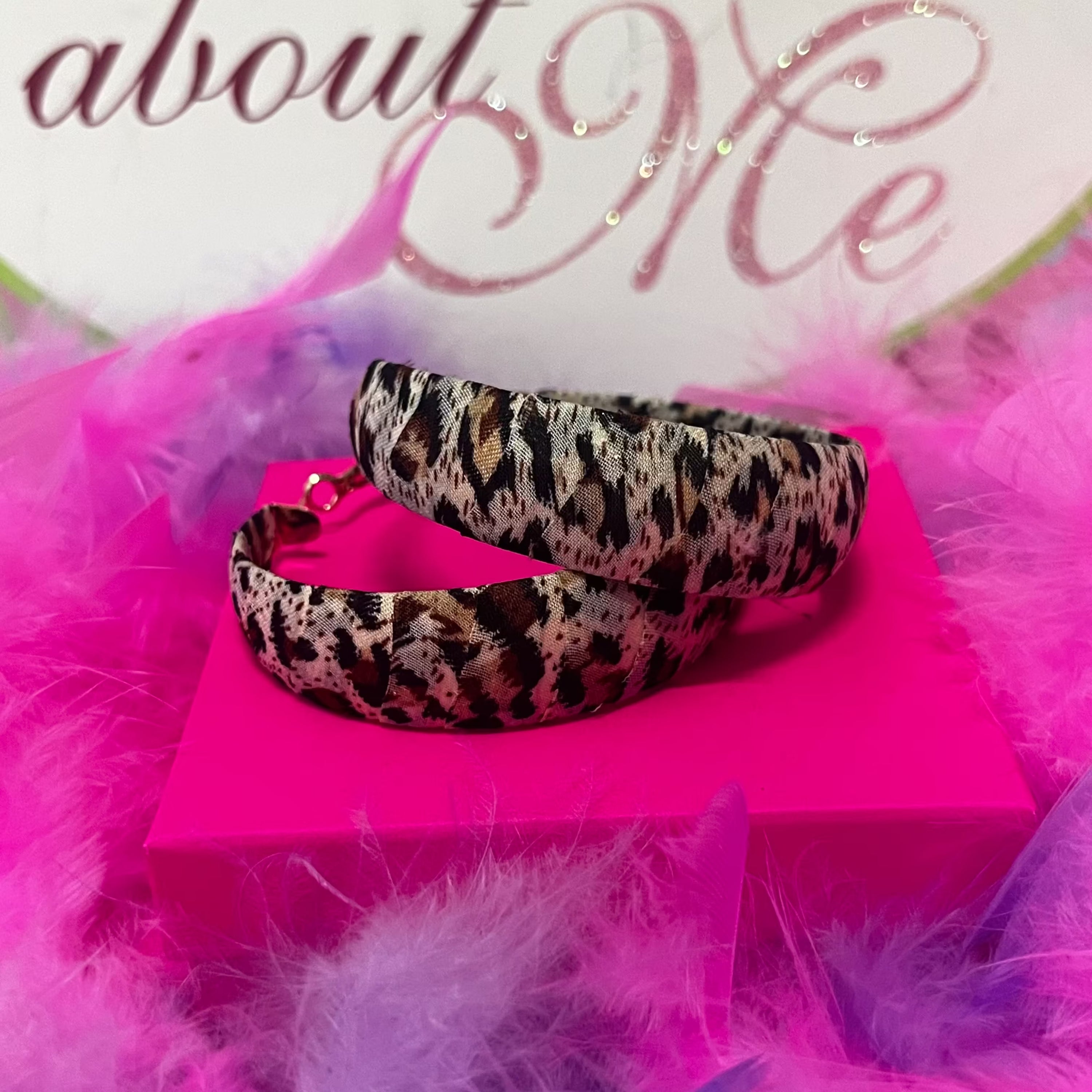miss behave leopard hoop earrings