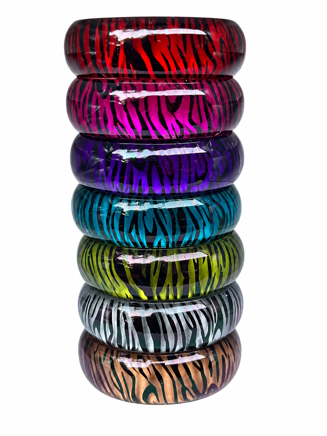 Vintage Zebra print bangle bracelets