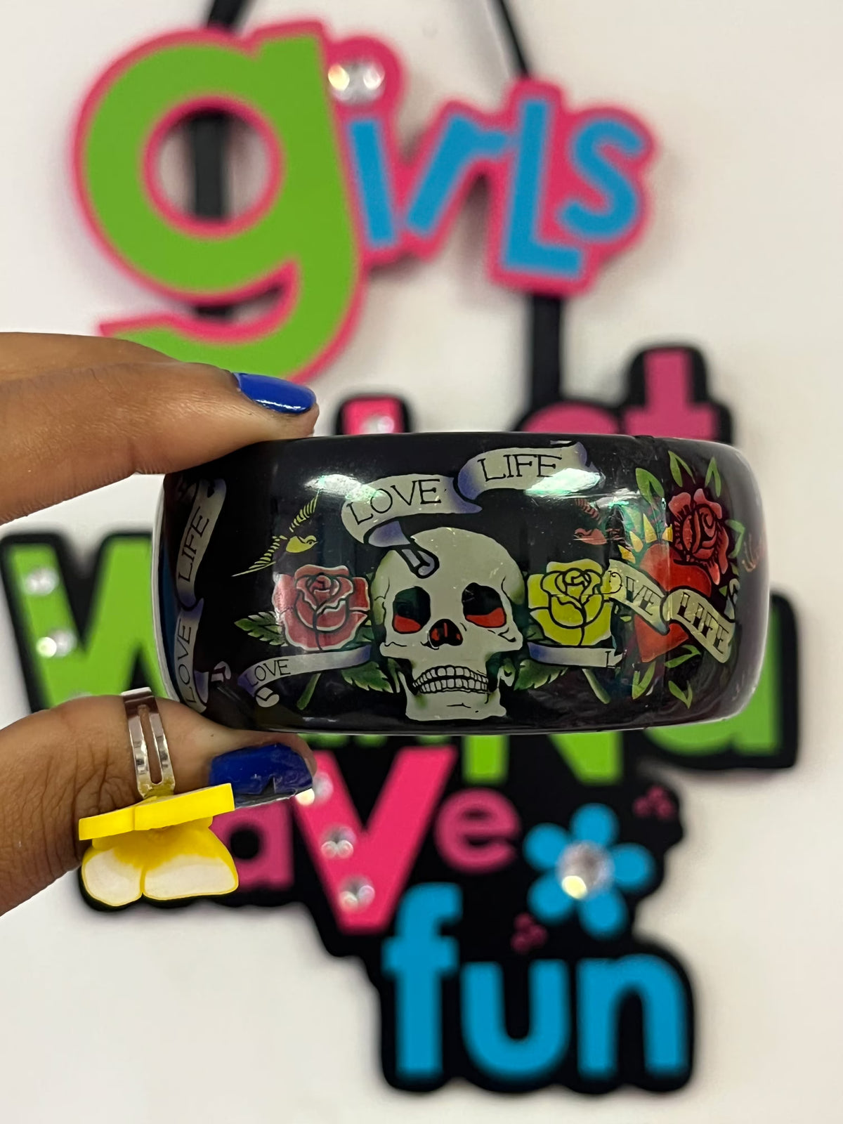 RARE 2006 Ed Hardy love life bangle bracelet