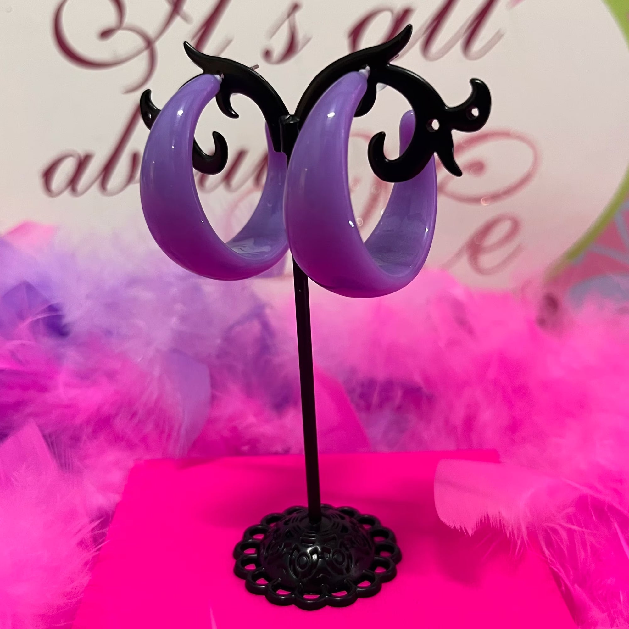 Dollface baby lilac hoop earrings