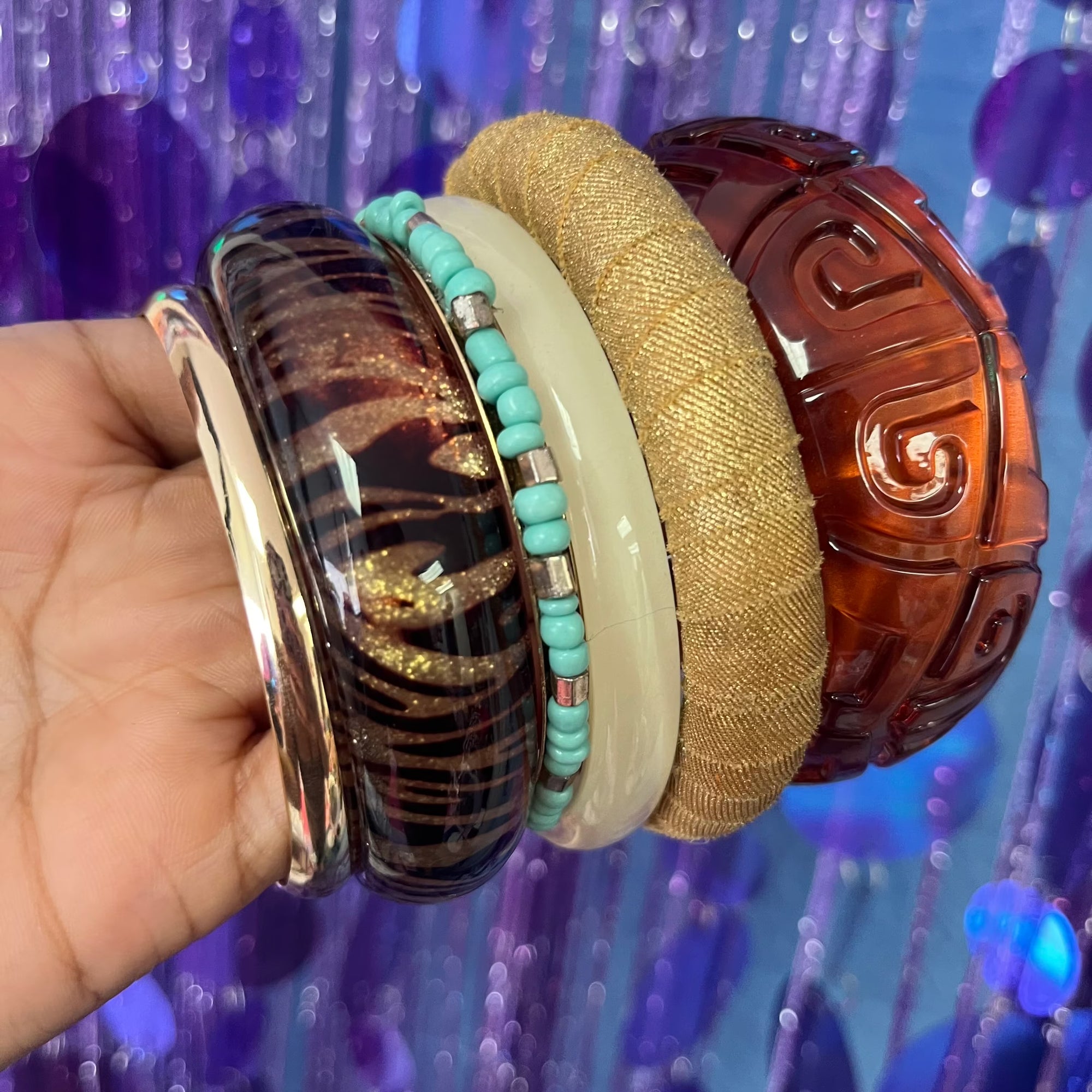 tuscan mom curated vintage bangle bracelet set