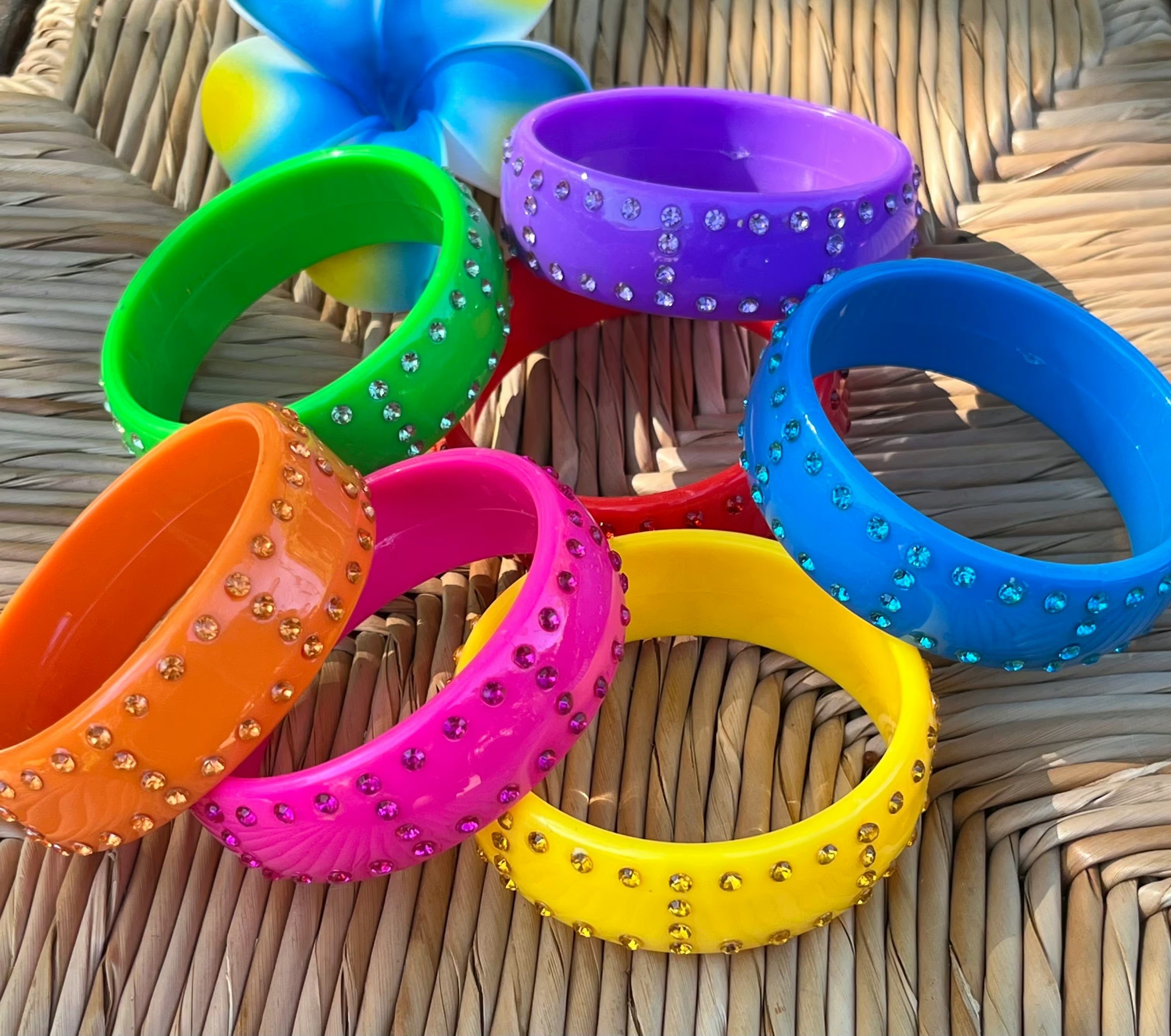 Bubblegum bling bangle bracelets