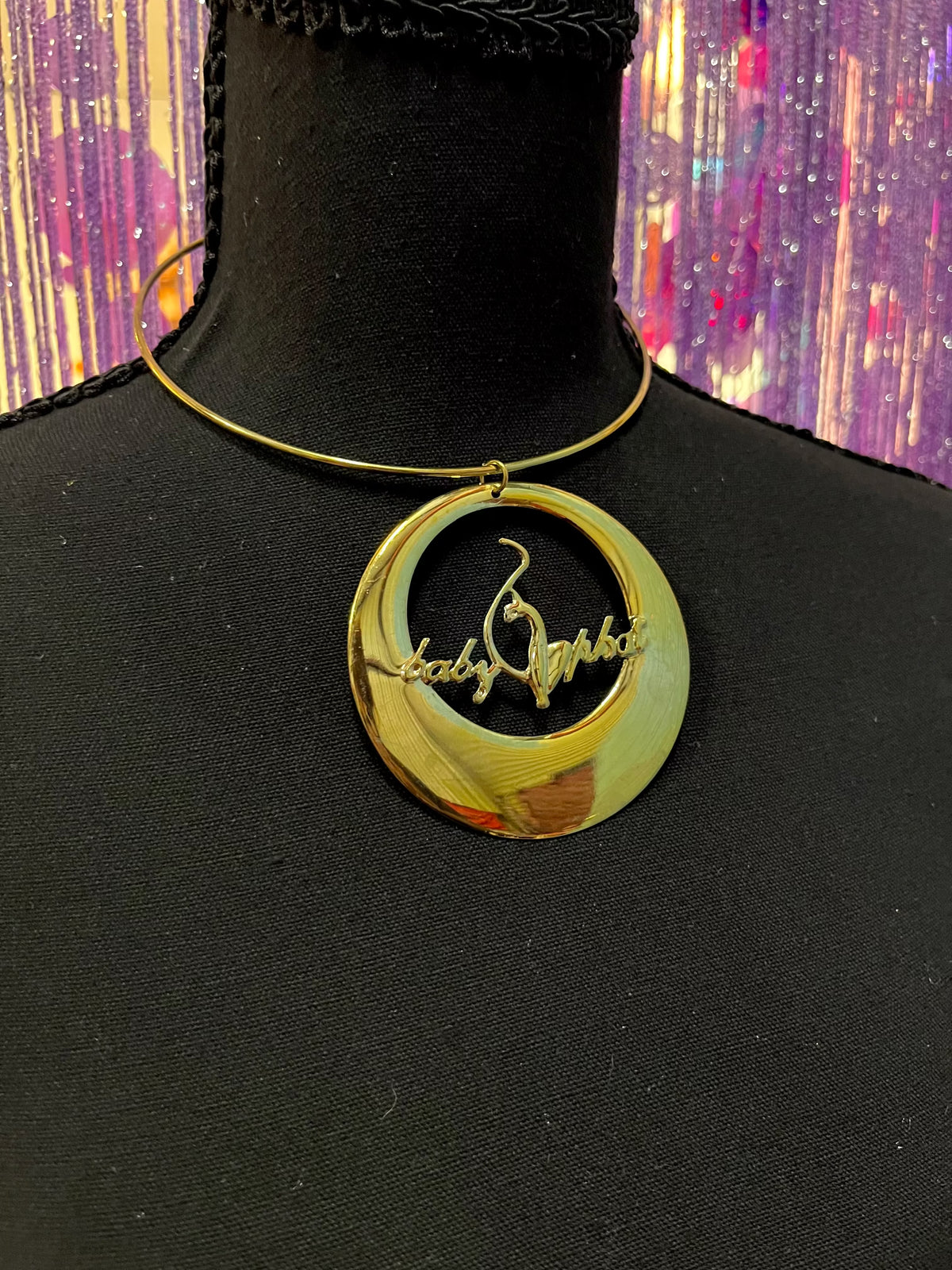 vintage 2001 baby phat statement medallion choker necklace