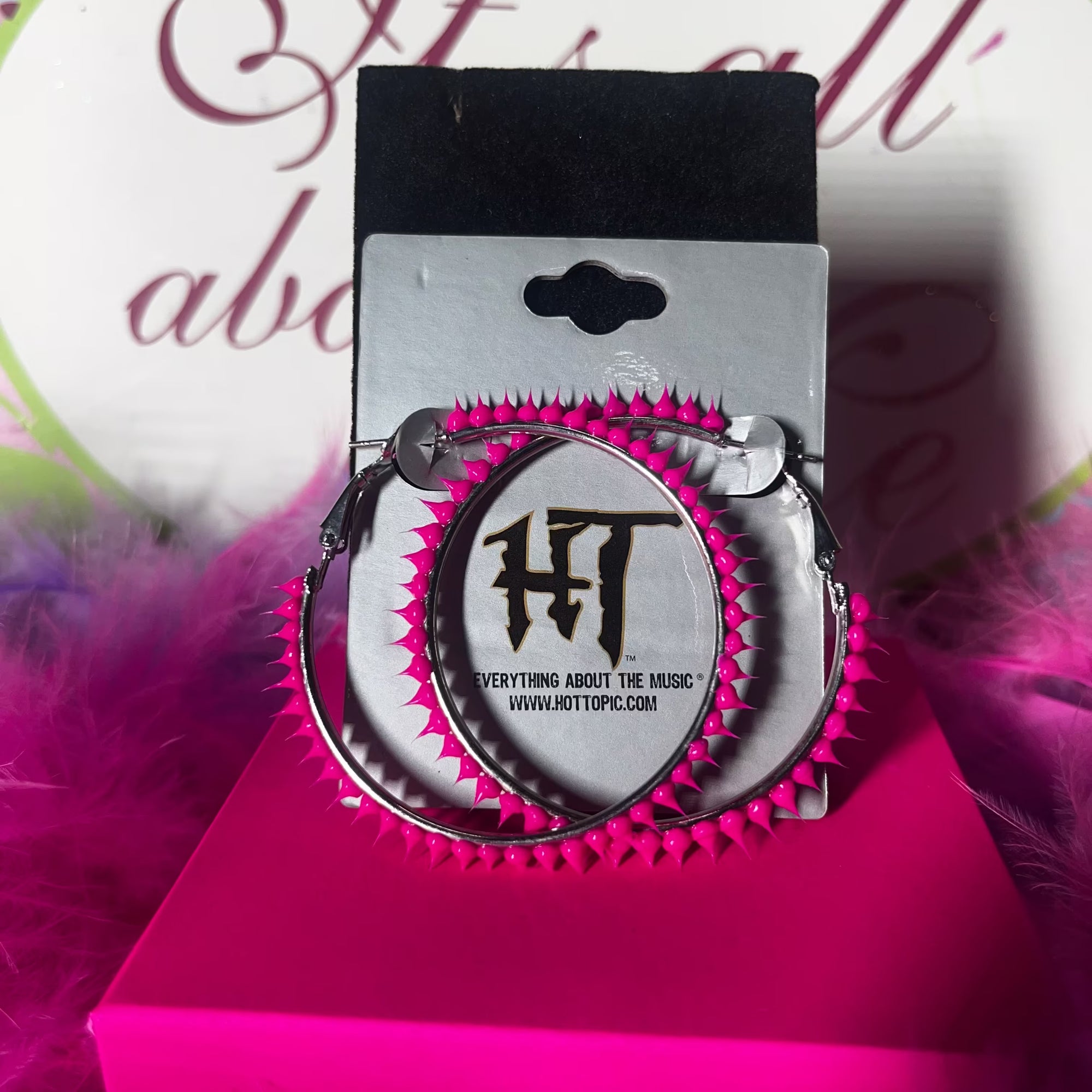 Vintage hot topic spike hoop earrings