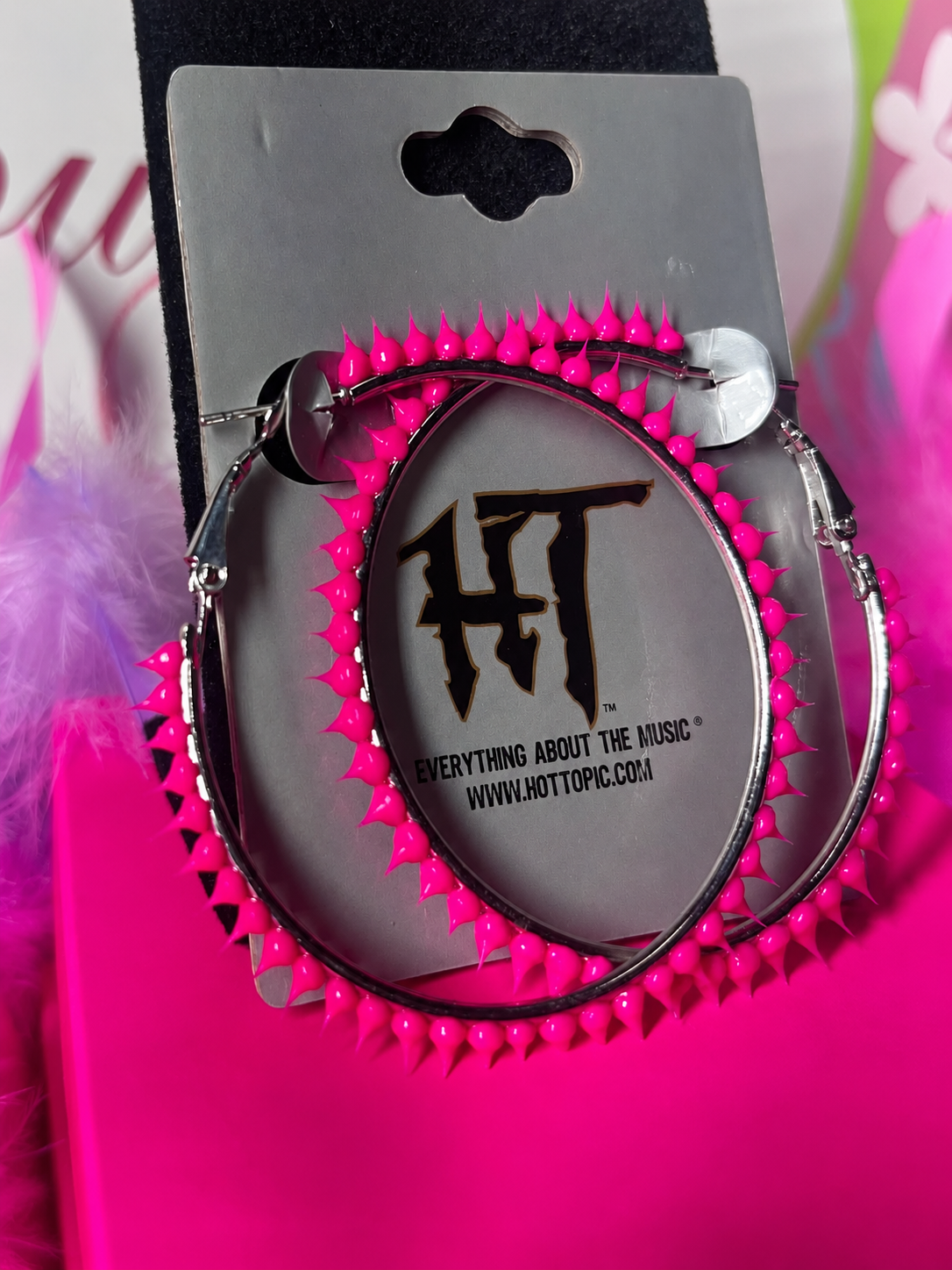 Vintage hot topic spike hoop earrings