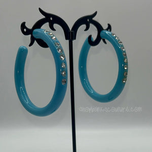 Candie crush hoop earrings - baby blue ♡