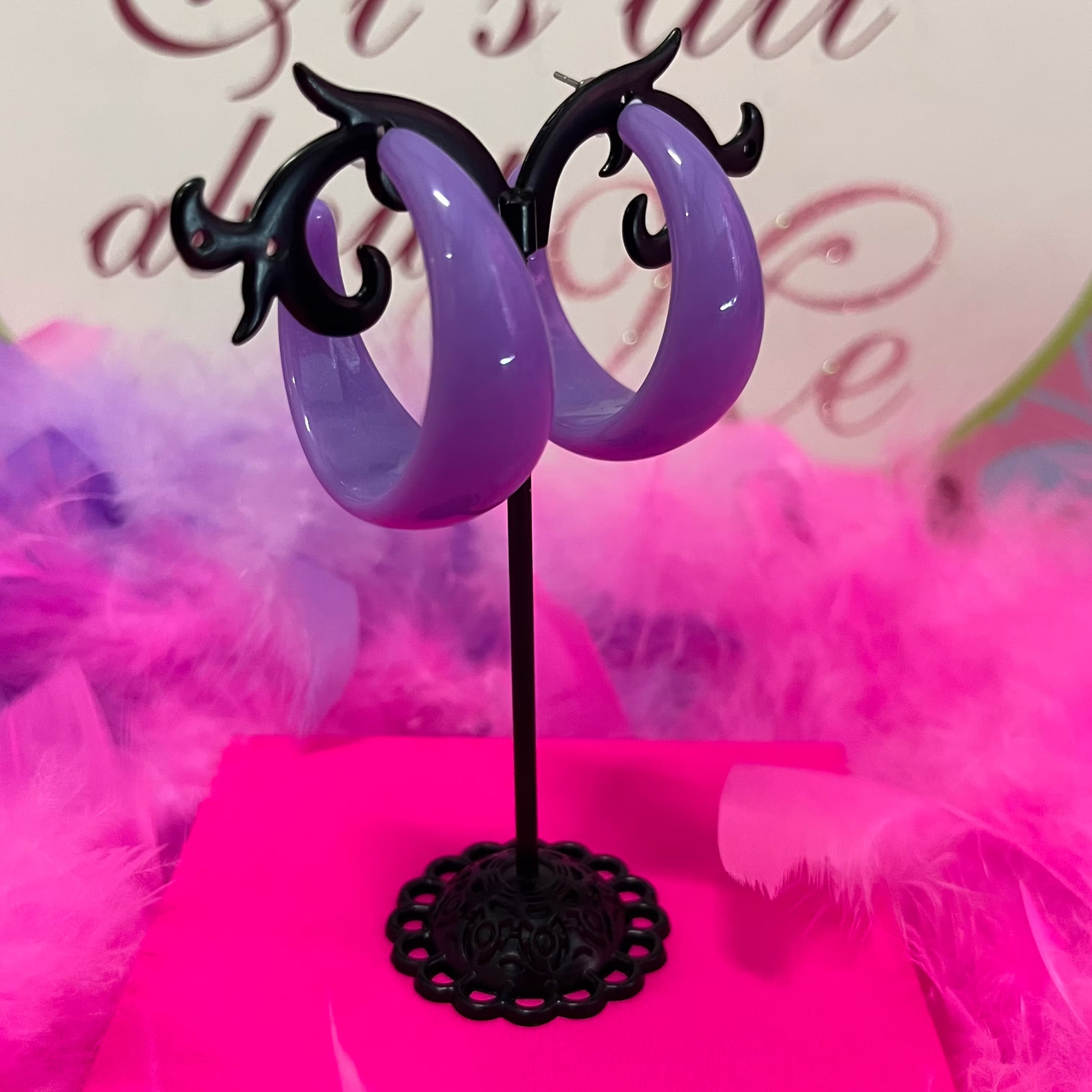 Dollface baby lilac hoop earrings