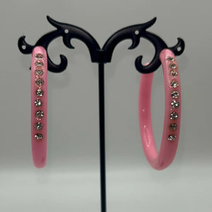 Candie crush hoop earrings - soft pink ♡