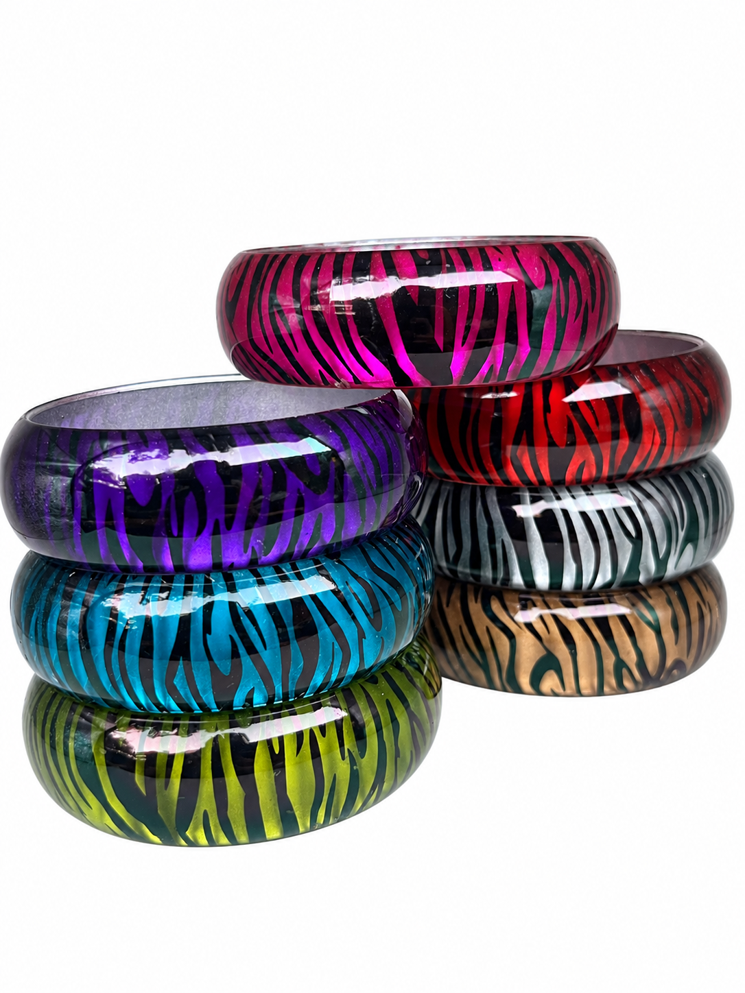 Vintage Zebra print bangle bracelets