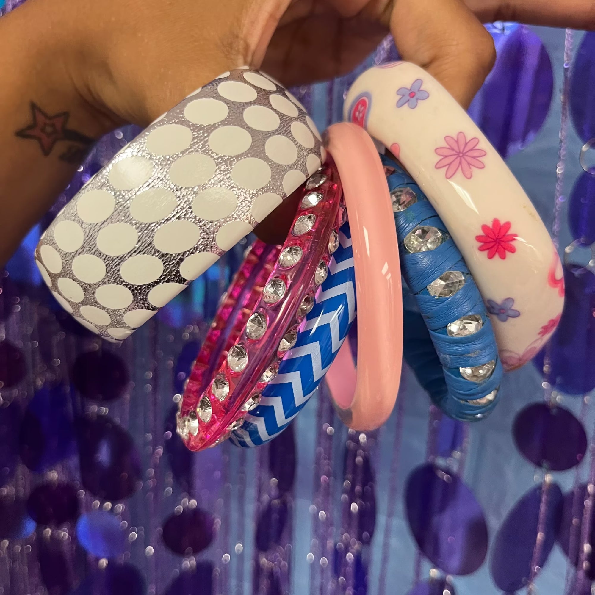 Fluttershy curated vintage bangle bracelet set
