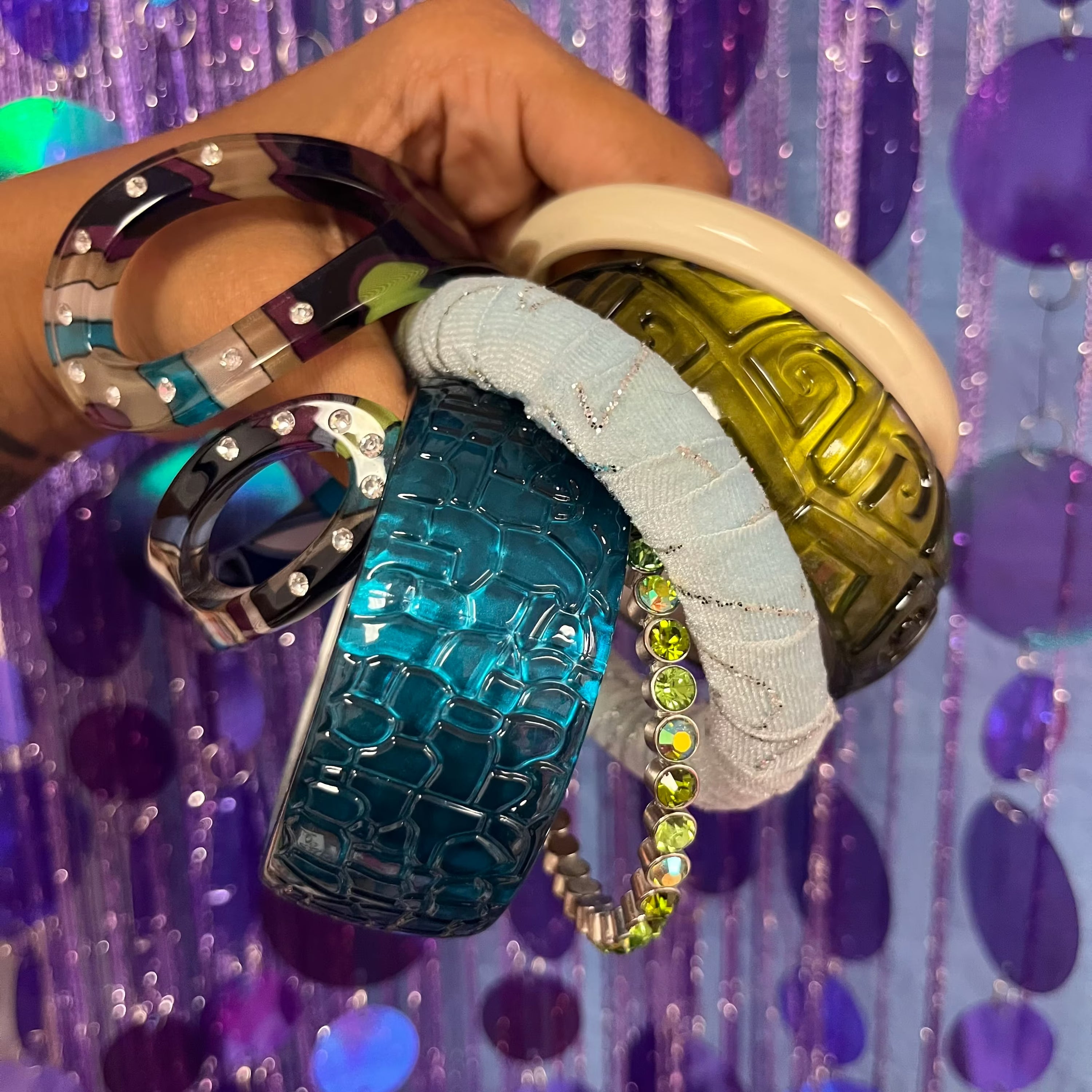 mp3 fairy curated vintage bangle bracelet set