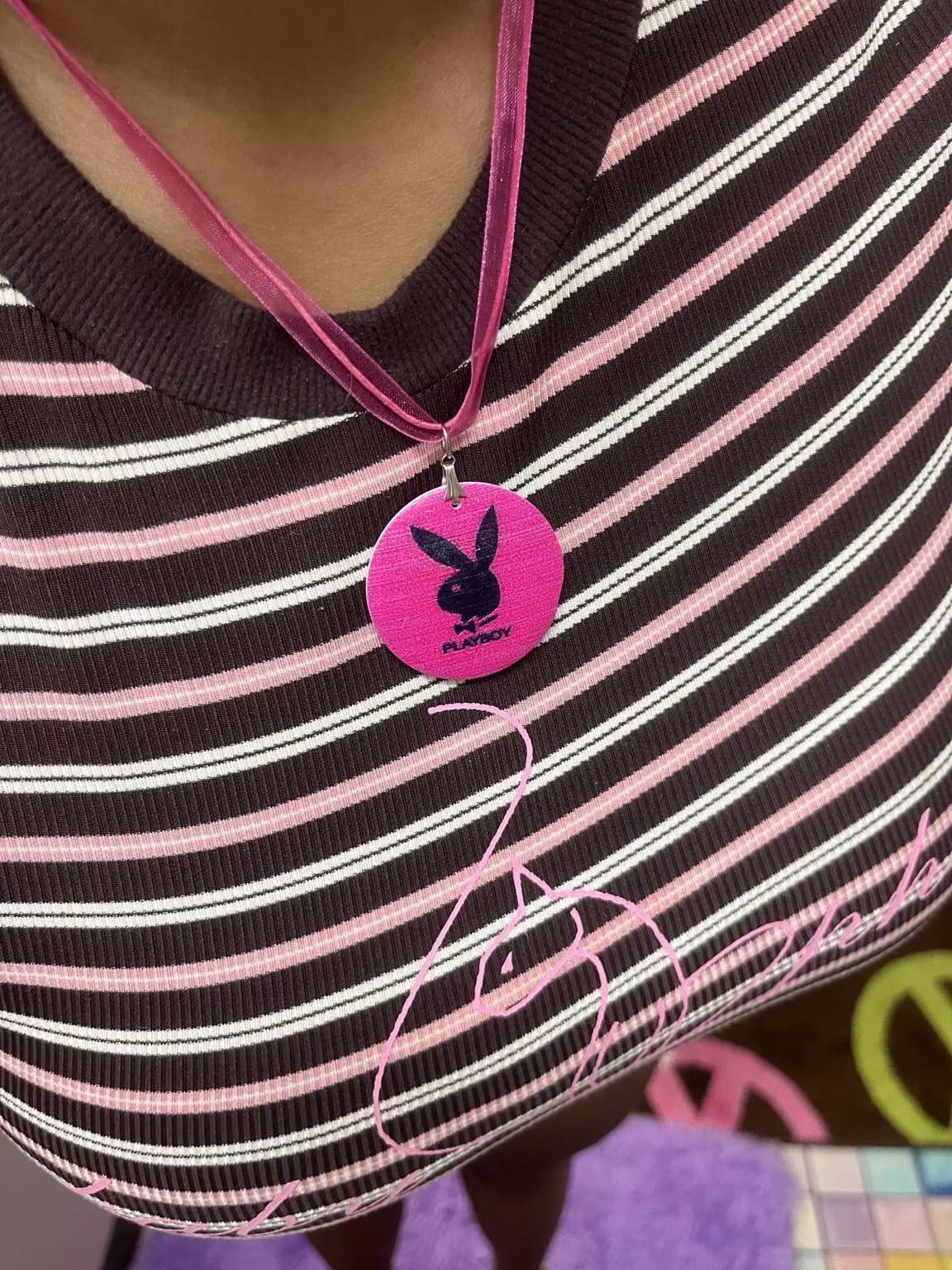 Wooden vintage playboy necklaces
