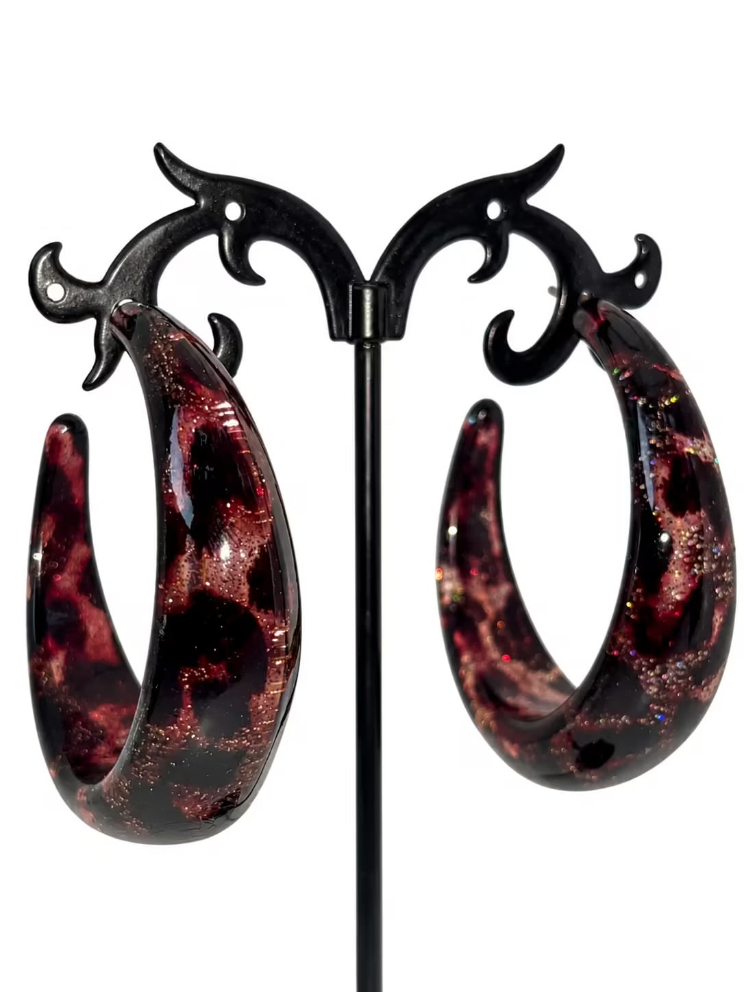 Vintage Glitter leopard hoop earrings - limited time offer!