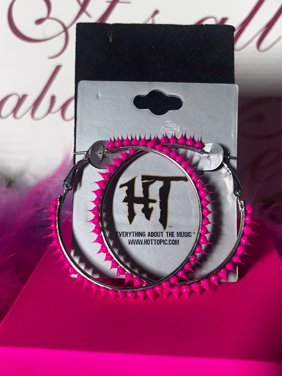 Vintage hot topic spike hoop earrings